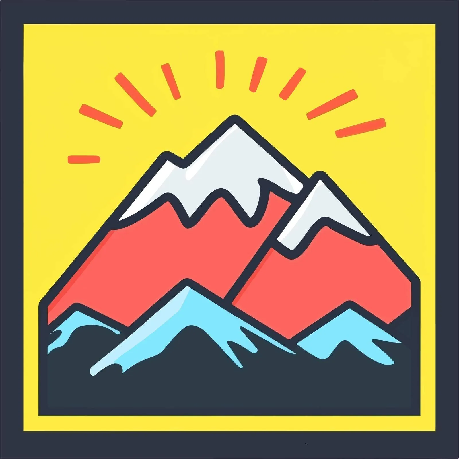 Colorful Mountain Icon Vector Design — free download from Dotvec