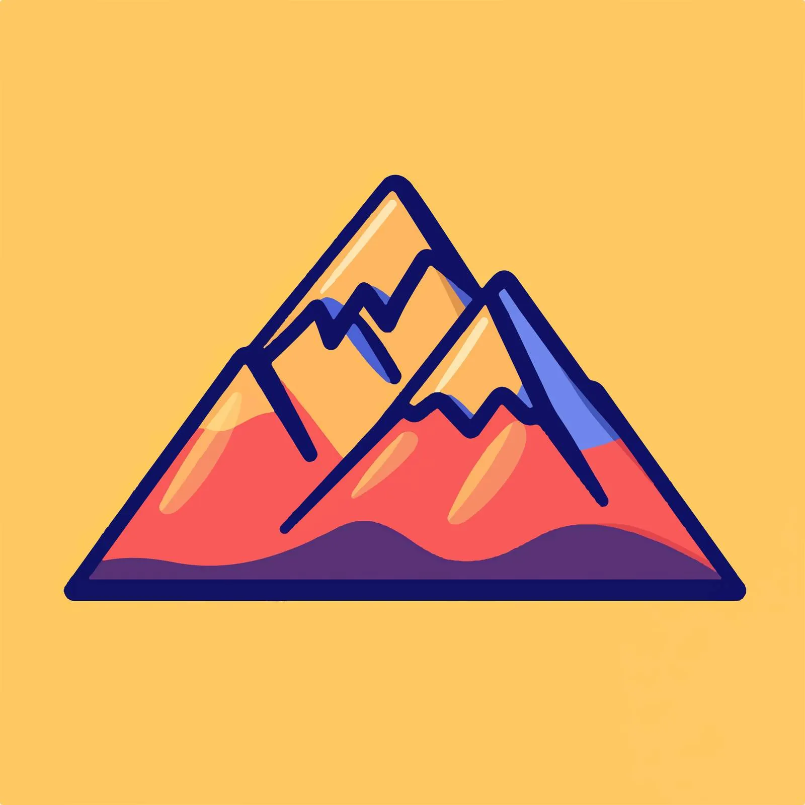Colorful Mountain Icon Vector Sign — free download from Dotvec