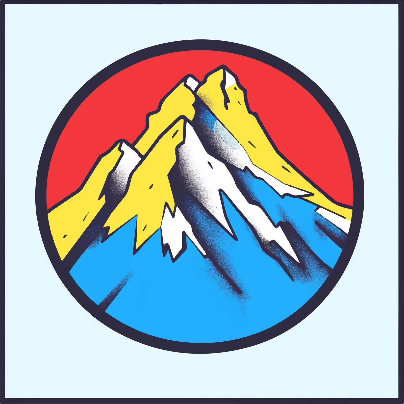 Mountain Icon Vector Graphic in Colorful Background — free download from Dotvec