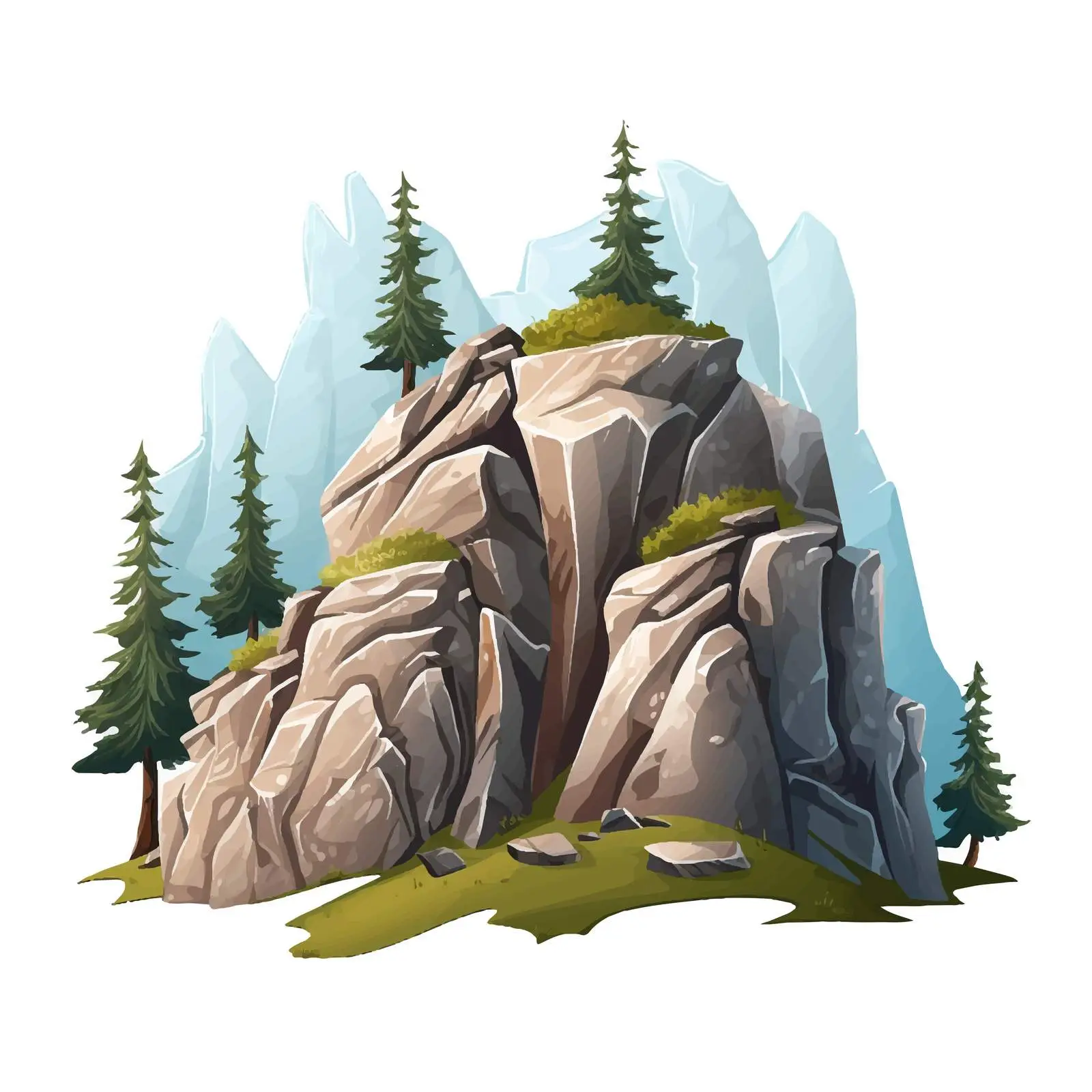 Isolated Rocky Cliff on White Background — free download from Dotvec