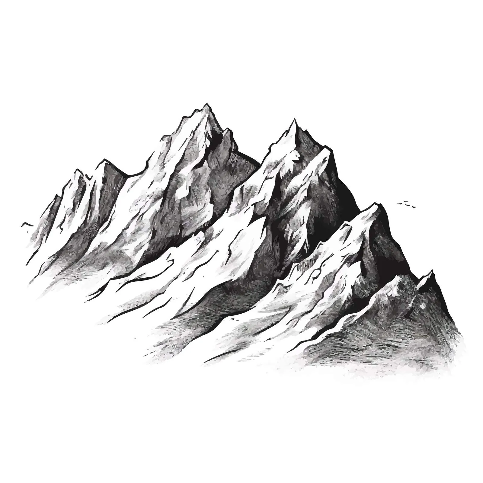 Hand-Drawn Mountain Ridge with Contour Lines — free download from Dotvec