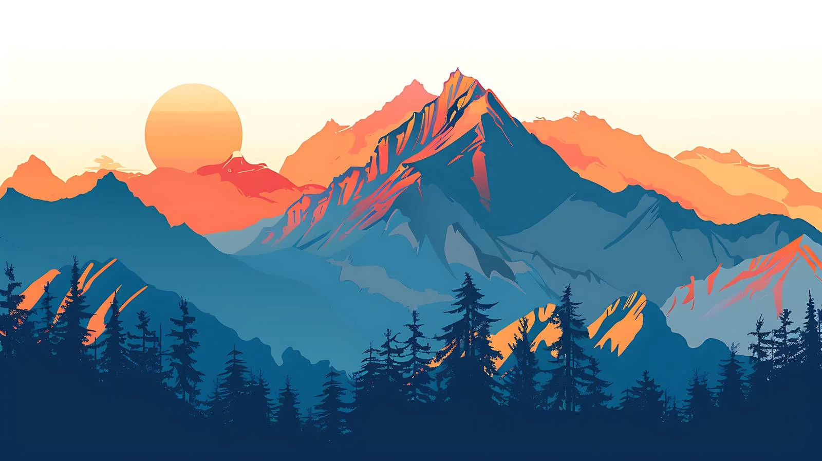 Scenic Mountain Sunset View — free download from Dotvec