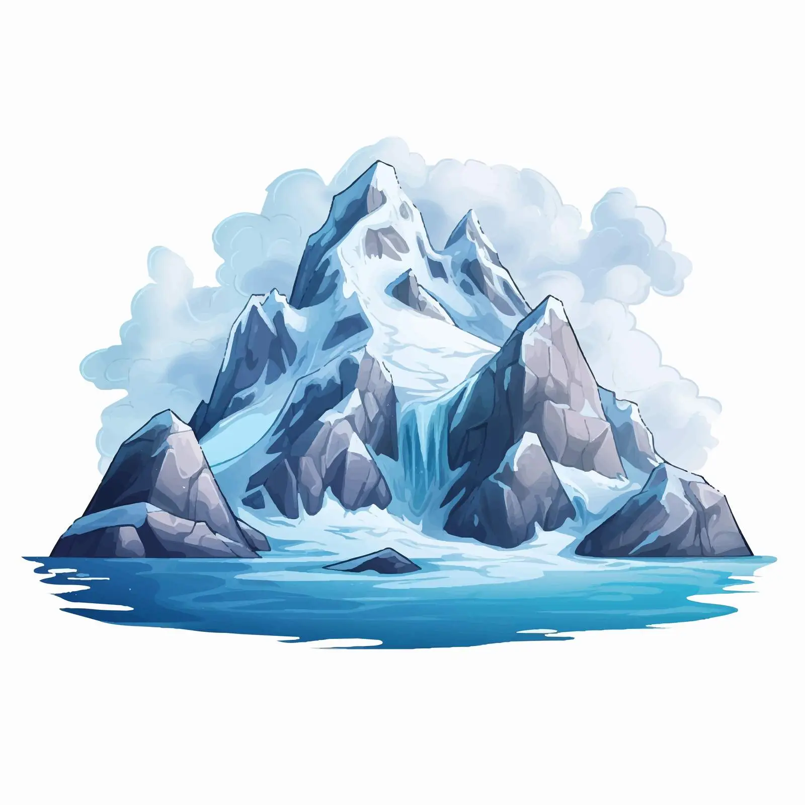 Snow-Capped Mountain with Rocky Slope — free download from Dotvec