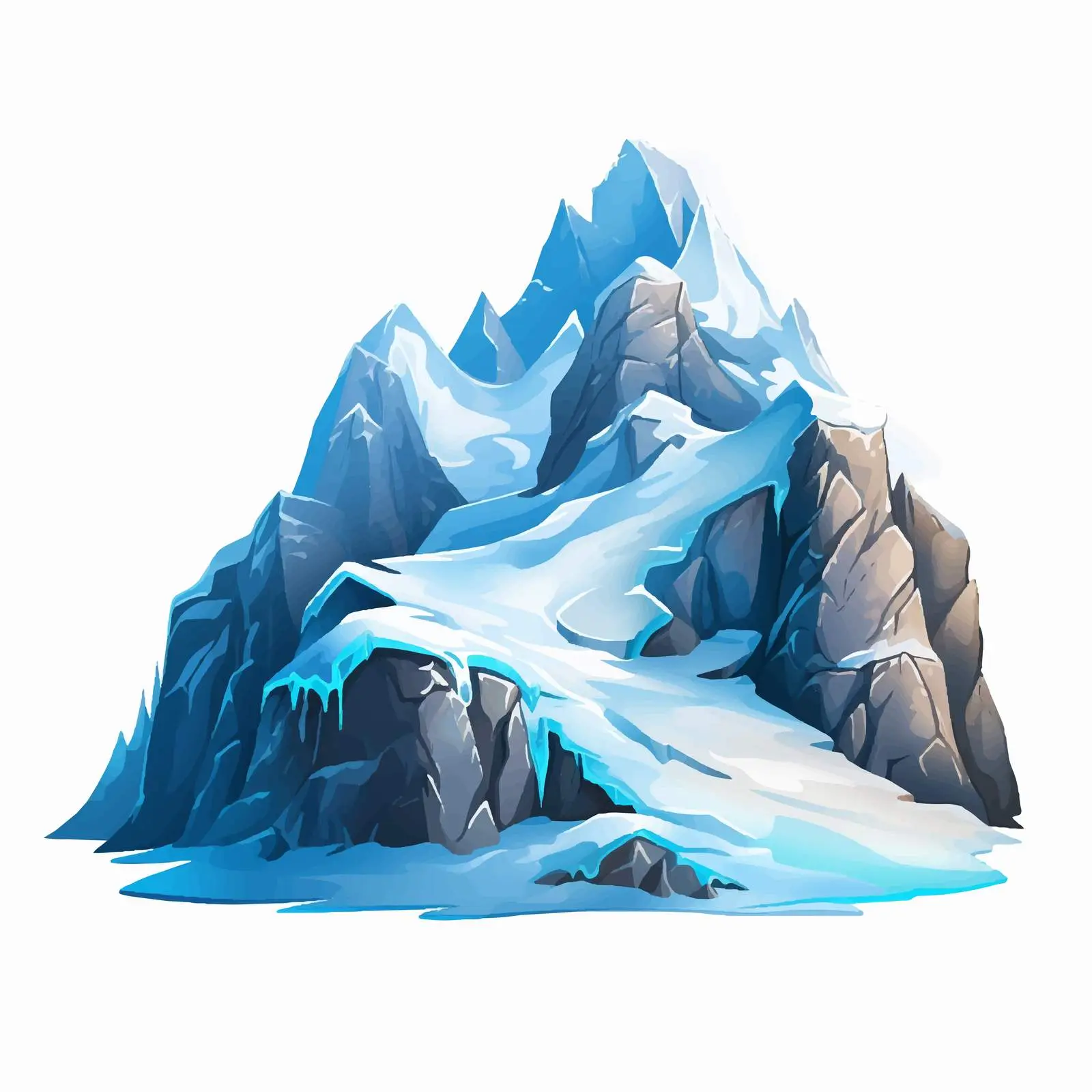 Snow-Capped Mountain on Rocky Slope Vector — free download from Dotvec