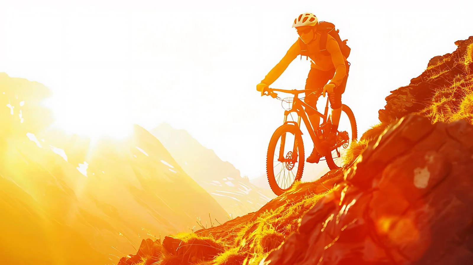Extreme Mountain Biking at Sunset — free download from Dotvec