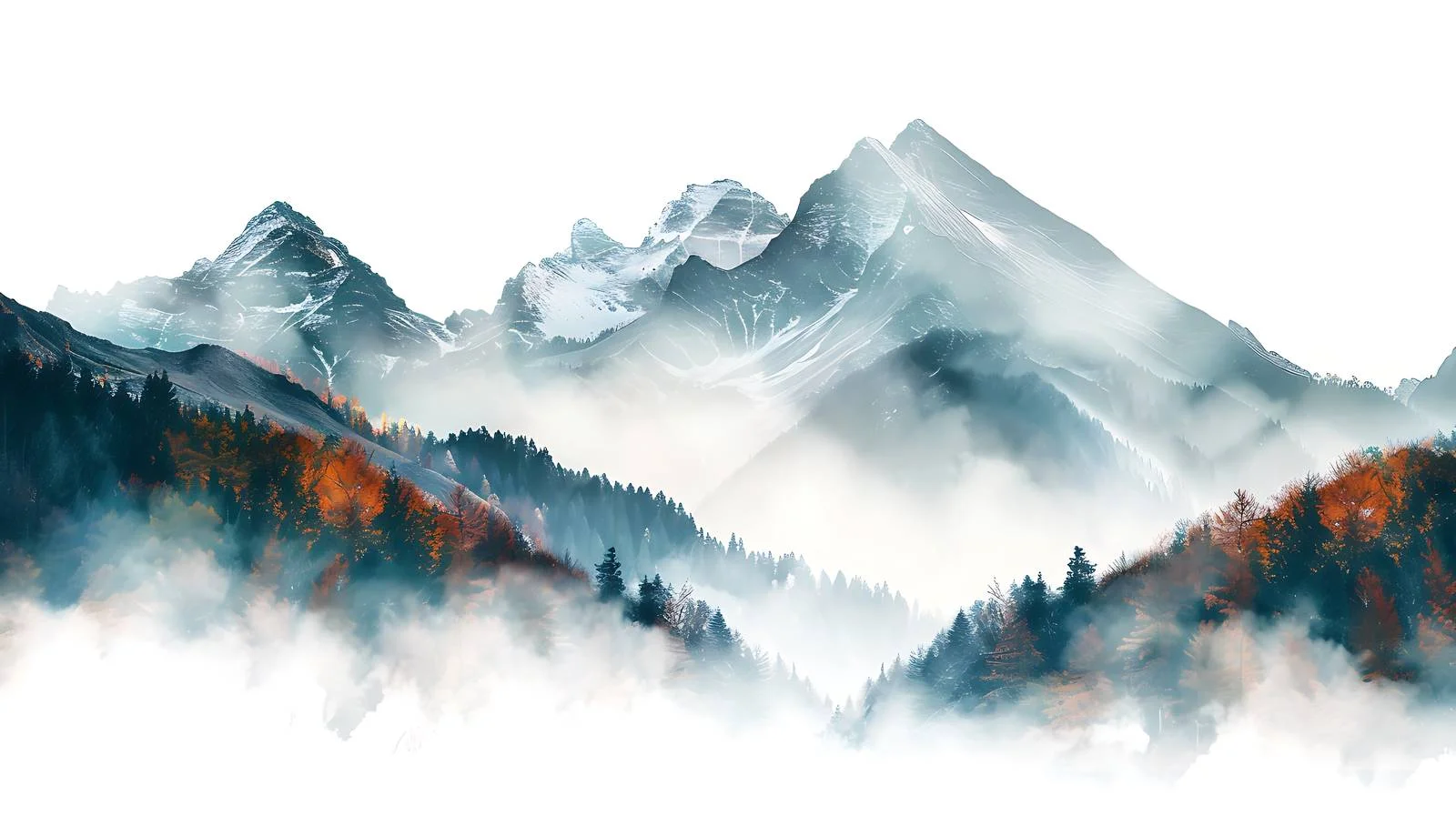 Autumn Mist Over Mountain Range Isola — free download from Dotvec