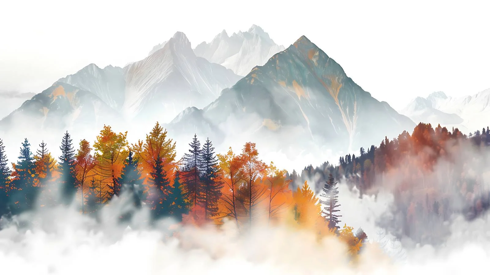 Misty Autumn Mountain Range Landscape Isola free images image from Dotvec