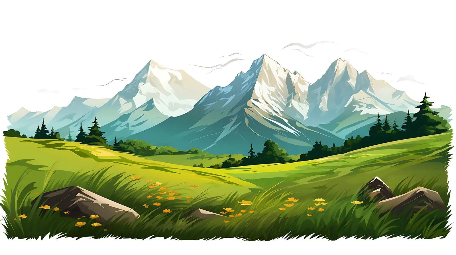 Mountain Landscape Vector Illustration — free download from Dotvec