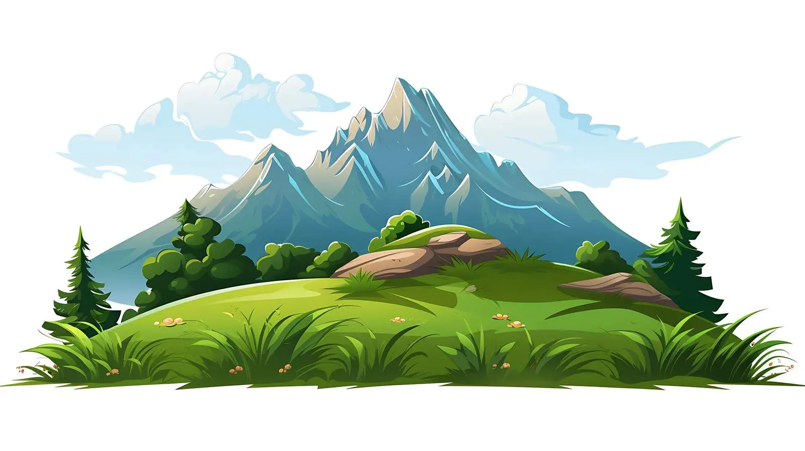 Serene Mountain Landscape Vector Illustration — free download from Dotvec