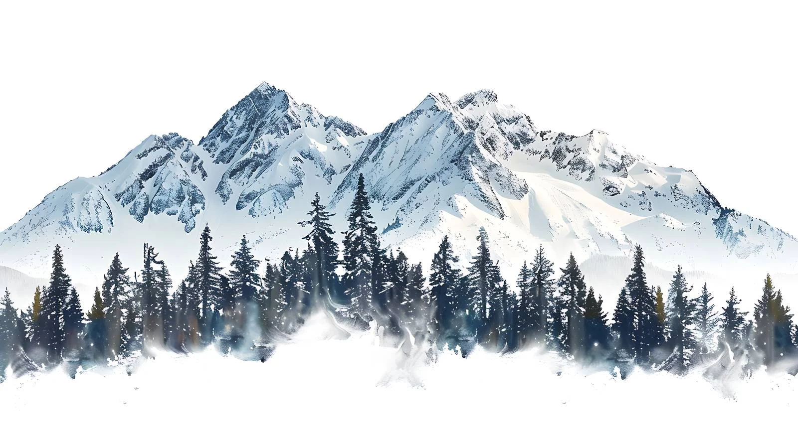 Snowy Washington State Mountains and Pine Trees — free download from Dotvec