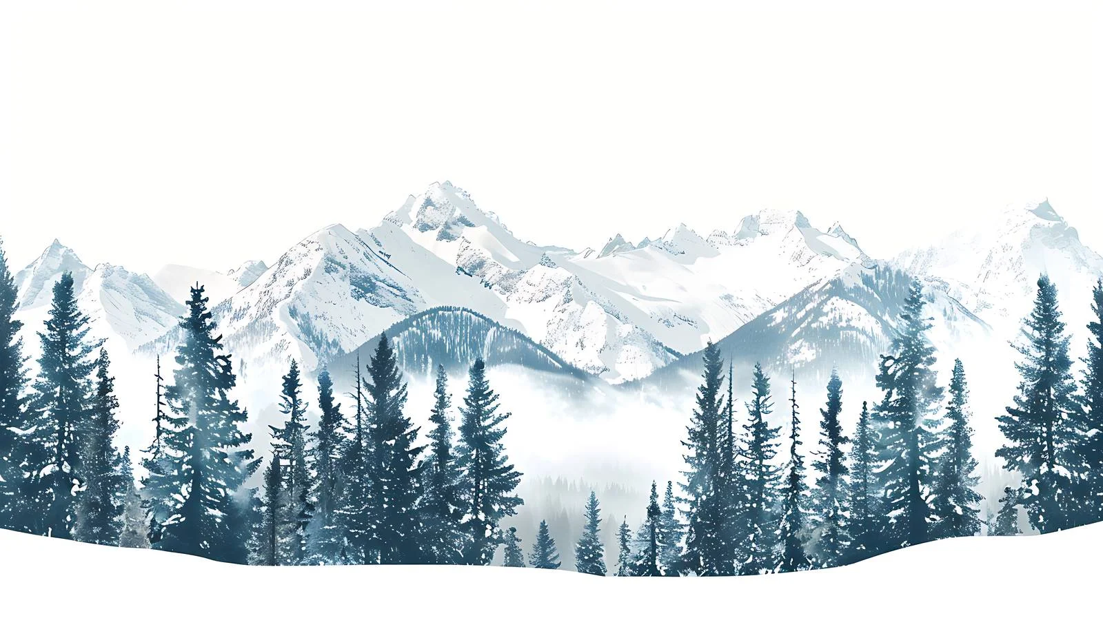 Snow-covered Mountains and Pine Forest in Washington — free download from Dotvec