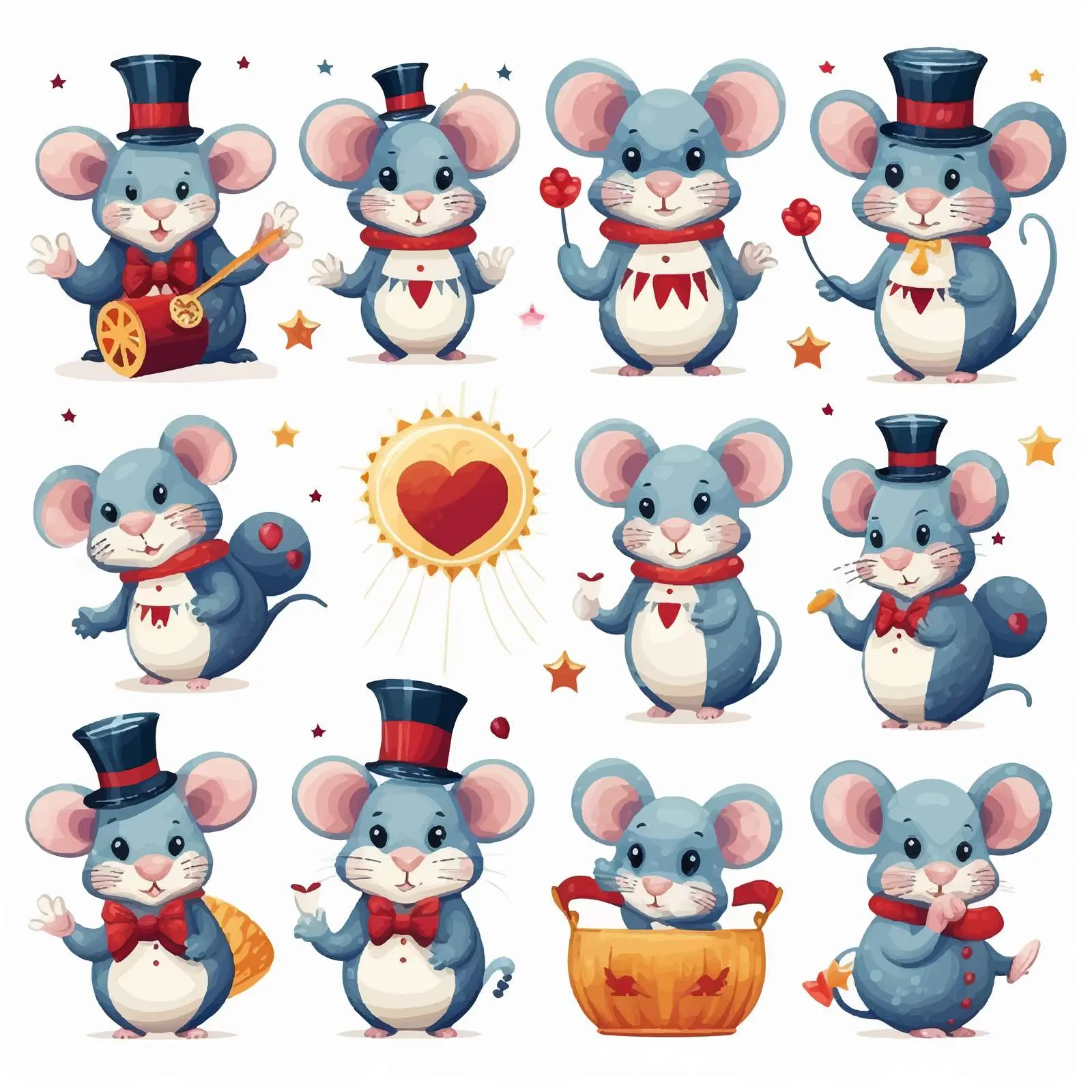 Cute Mouse Circus Clip Art Set – free circus image from Dotvec