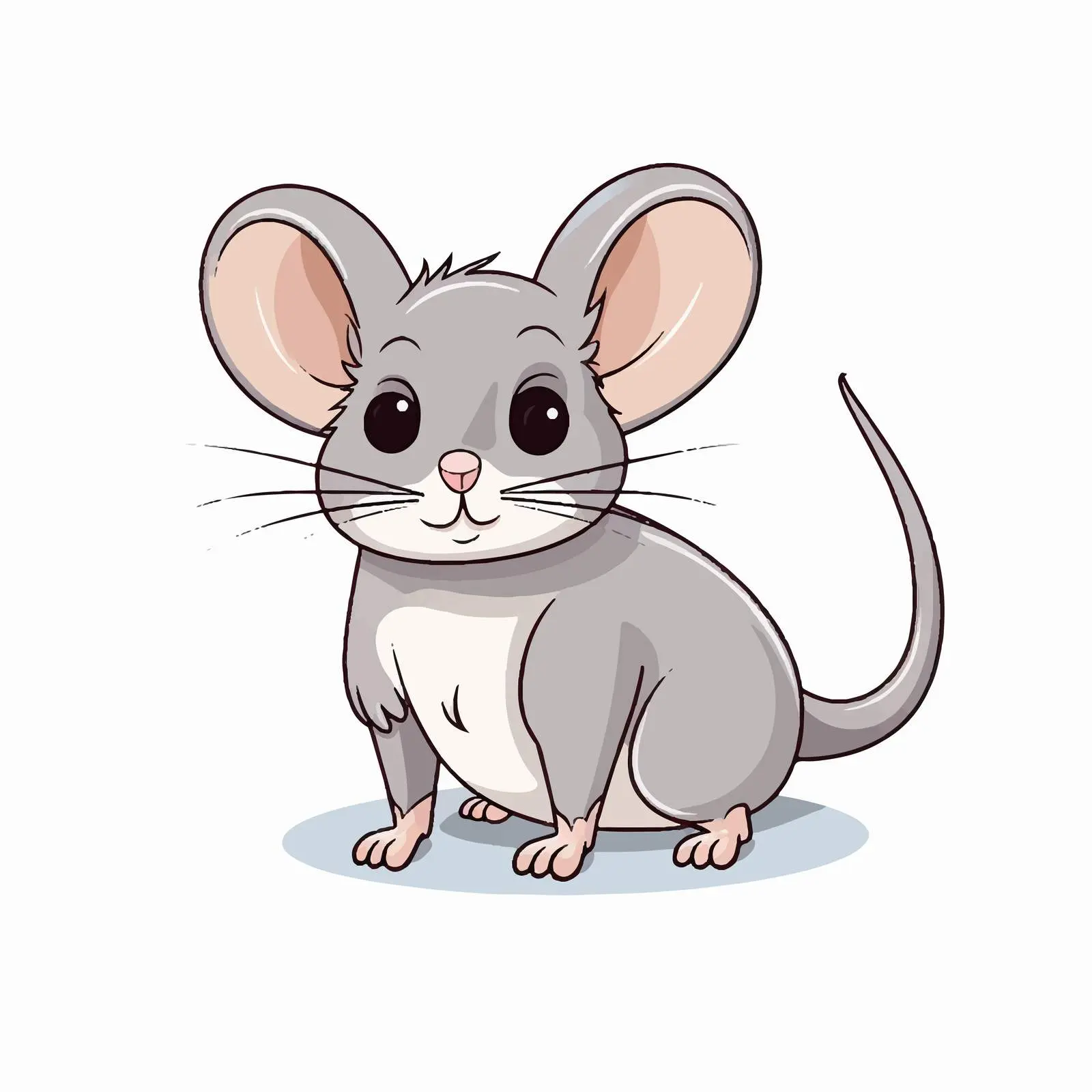 Cartoon Mouse Line Vector Illustration – free vector lines image from Dotvec