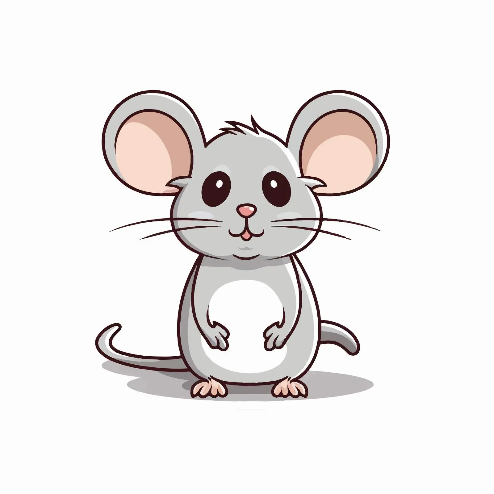Cartoon Mouse Line Art Vector Illustration – free funny mouse image from Dotvec