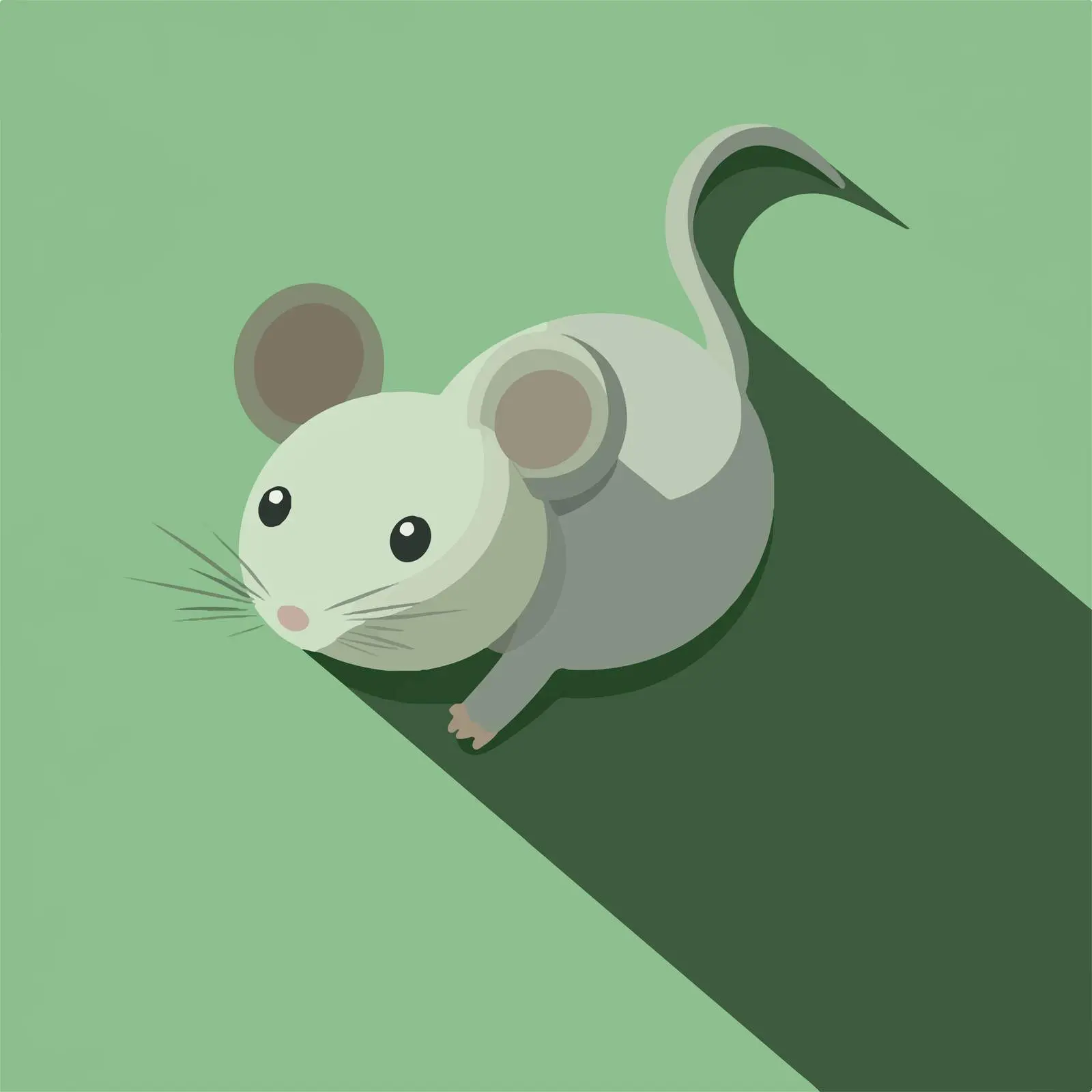 Flat Style Mouse Toy with Long Shadow — free download from Dotvec