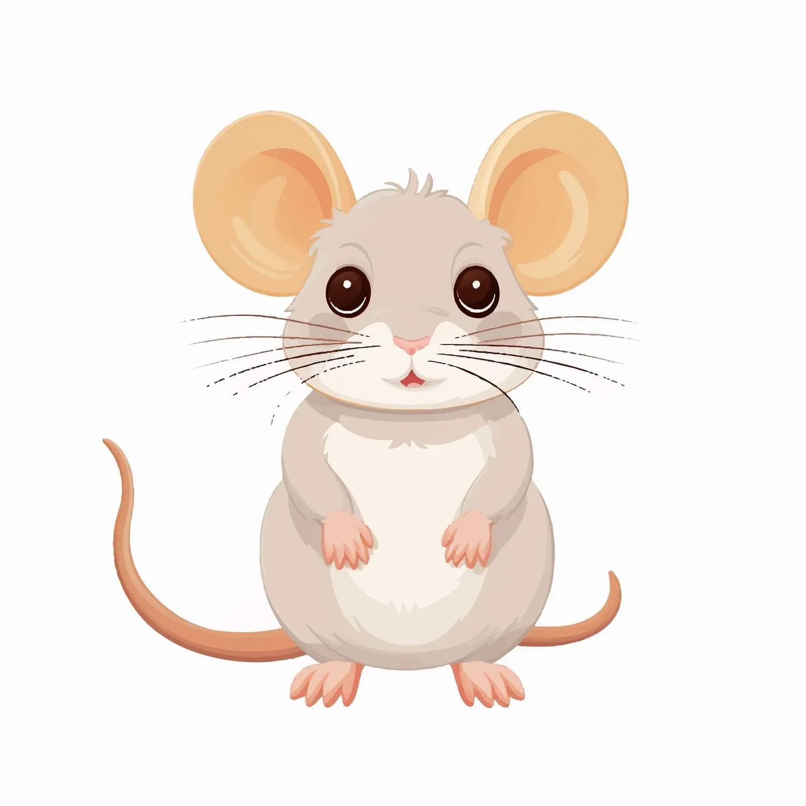 Top View Mouse Vector Illustration on White Background – free funny mouse image from Dotvec