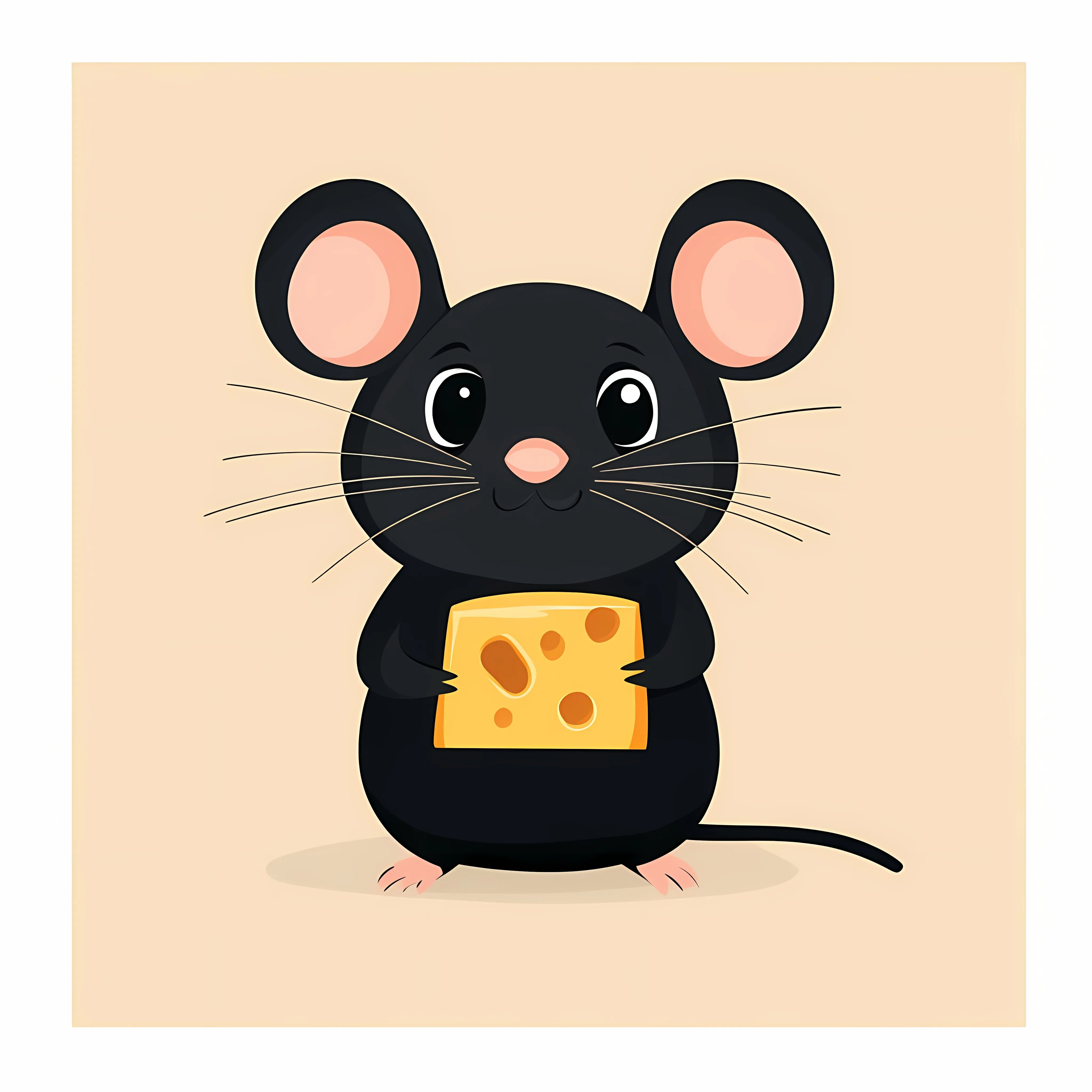 Flat Vector Illustration of Mouse with Cheese — free download from Dotvec