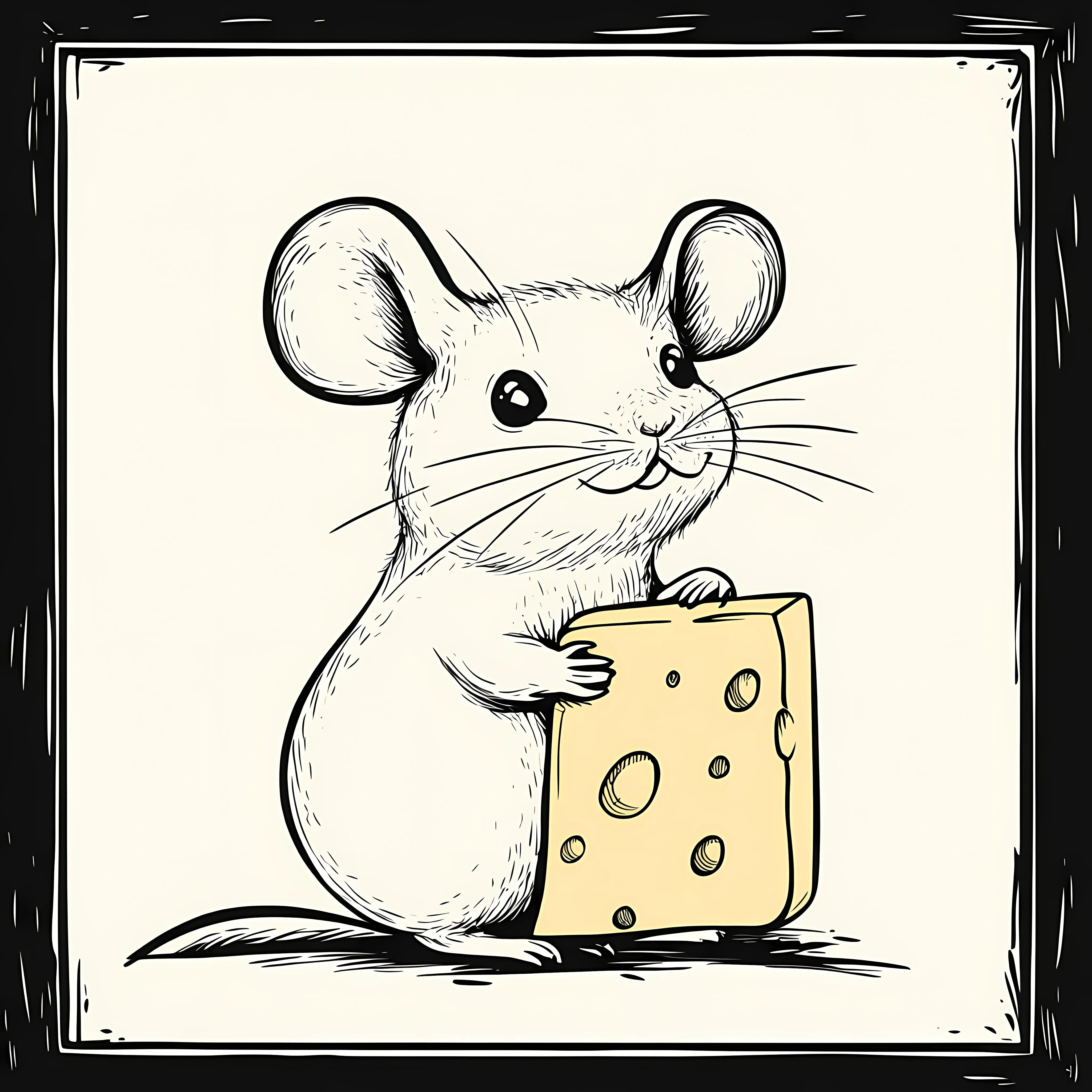 Mouse with Cheese Flat Vector Illustration — free download from Dotvec