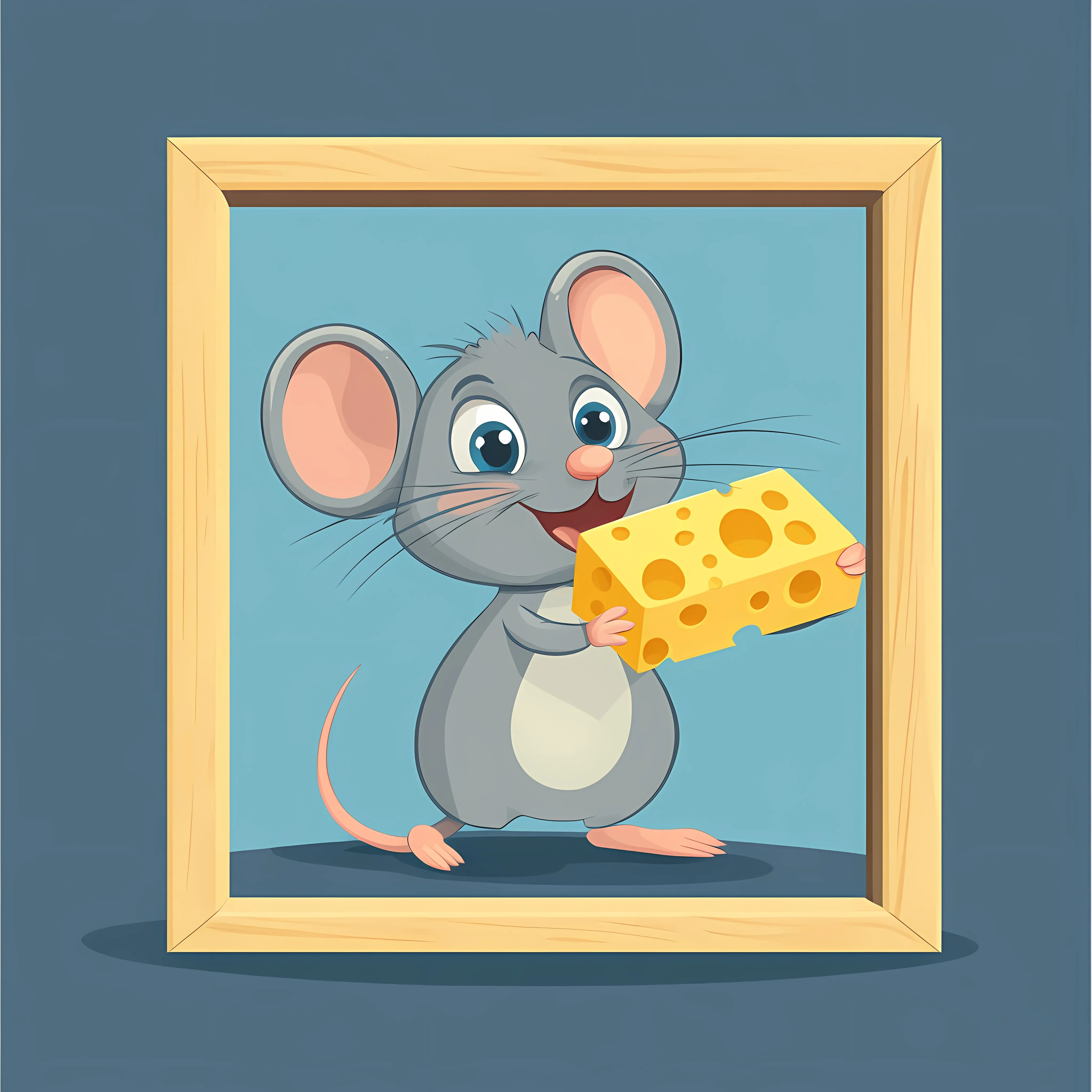 Mouse with Cheese Flat Vector Illustration — free download from Dotvec