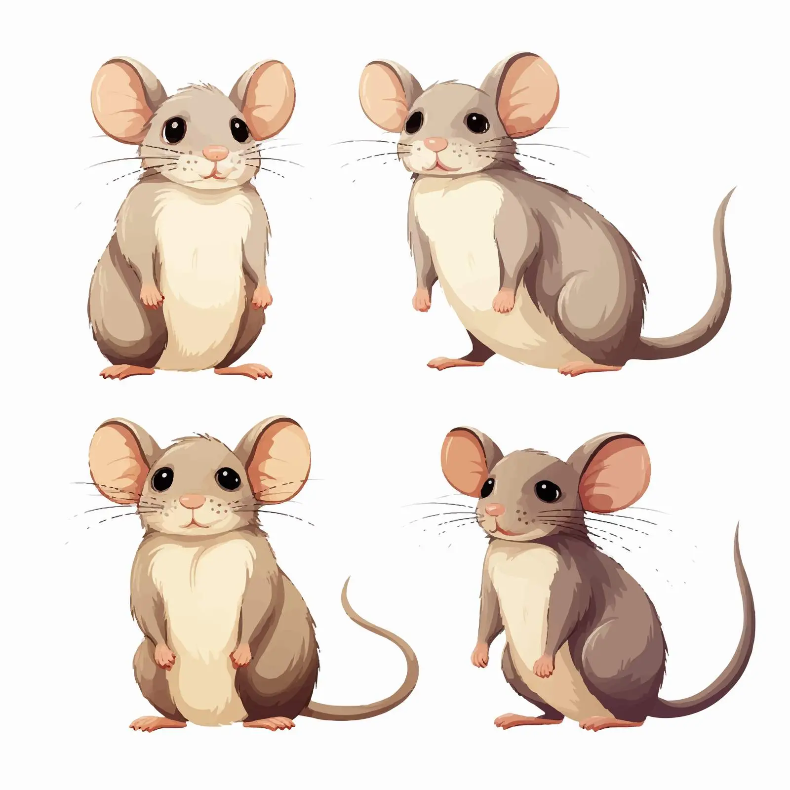 Colorful Mouse Illustration with Different Fur Patterns — free download from Dotvec
