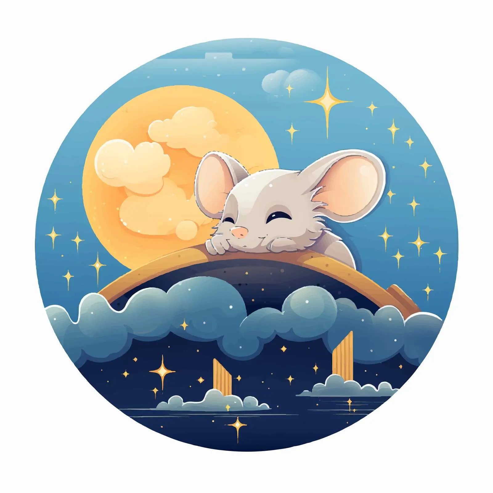 Calm Night Mice Dreaming Under Cheese Sky — free download from Dotvec