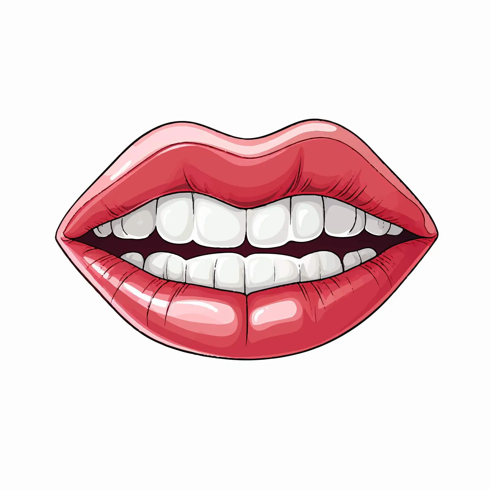 Mouth Line Vector Illustration on White Background — free download from Dotvec
