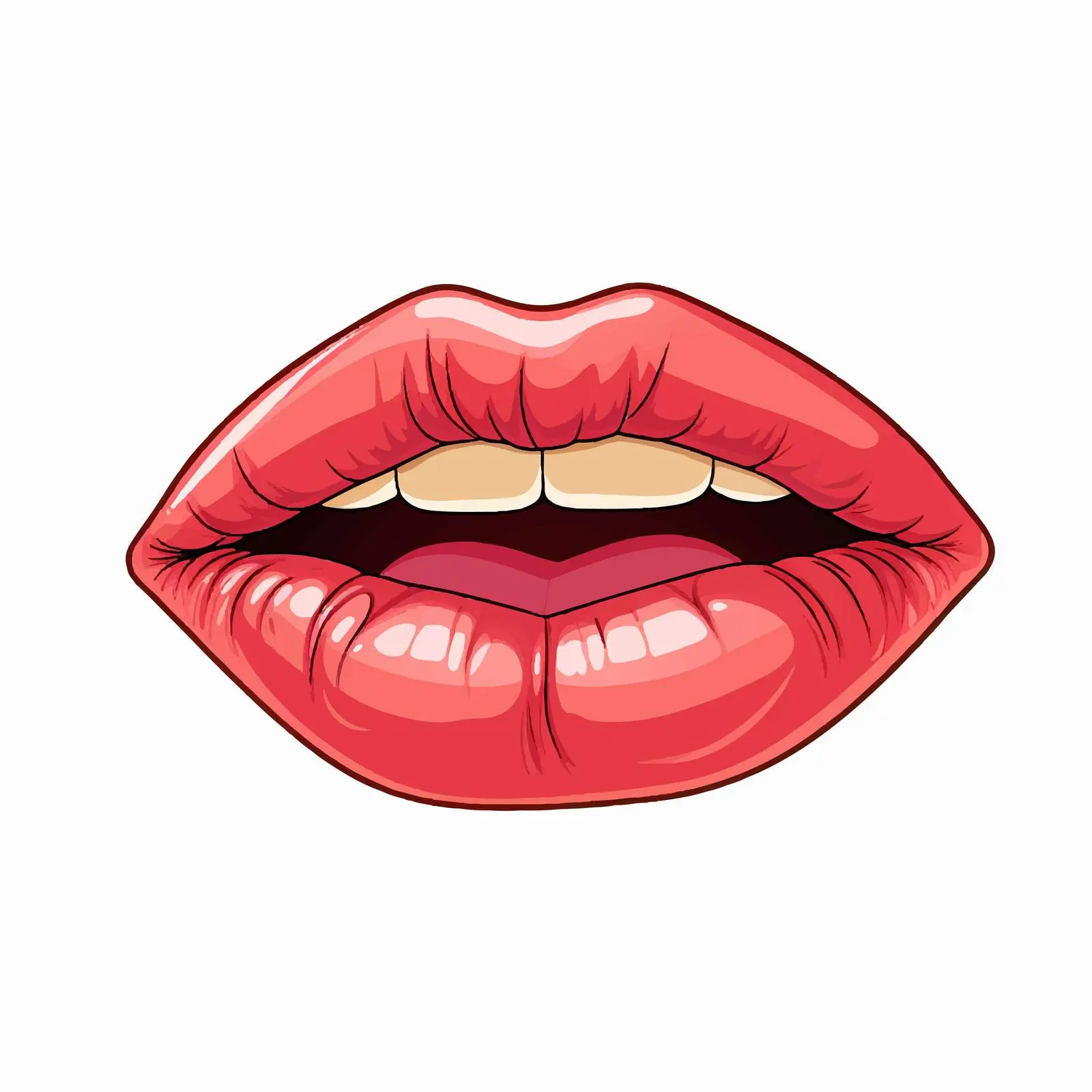 Isolated Mouth Line Vector Illustration on White Background — free download from Dotvec