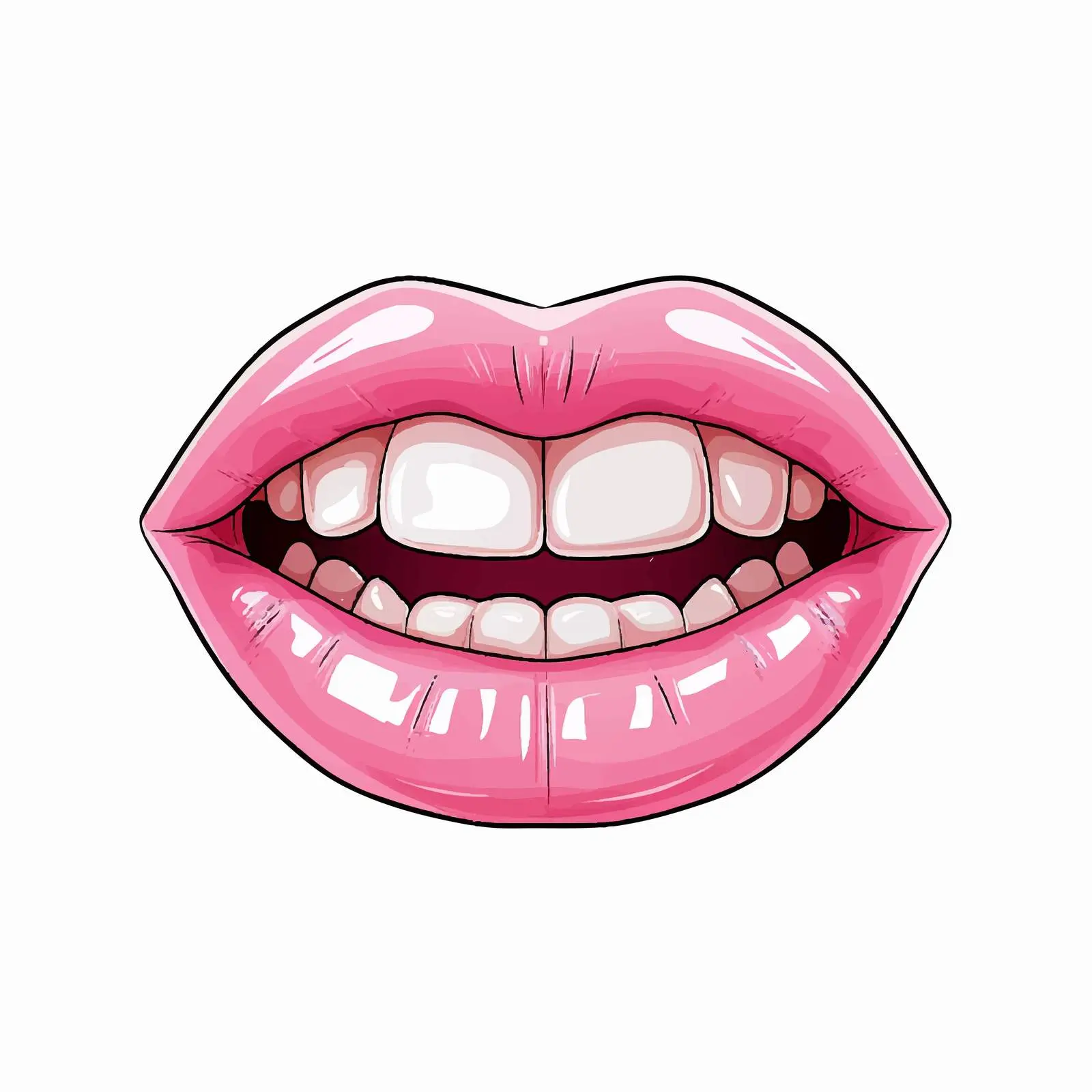 Isolated Mouth Line Vector Illustration on White Background – free pee image from Dotvec