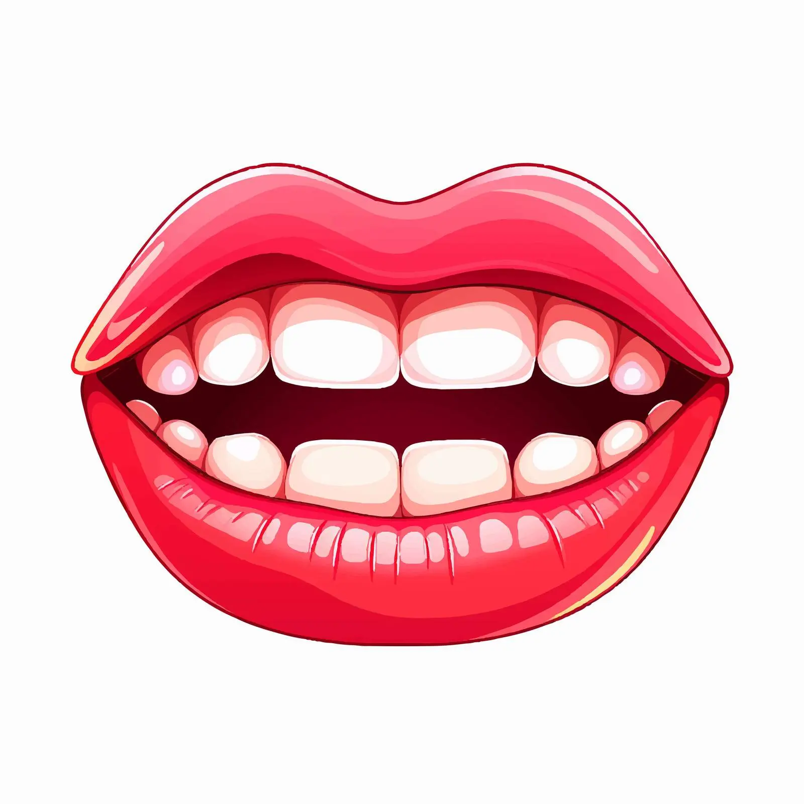 Top View Mouth Vector Illustration on White Background – free vector shapes image from Dotvec