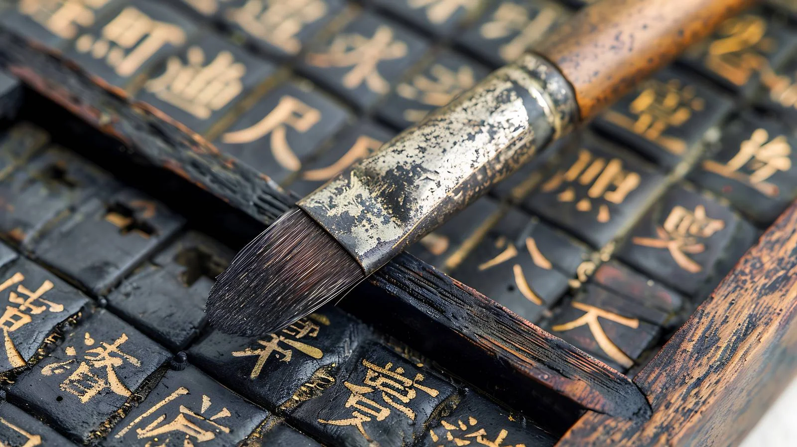 Antique Chinese Printing Press with Model — free download from Dotvec