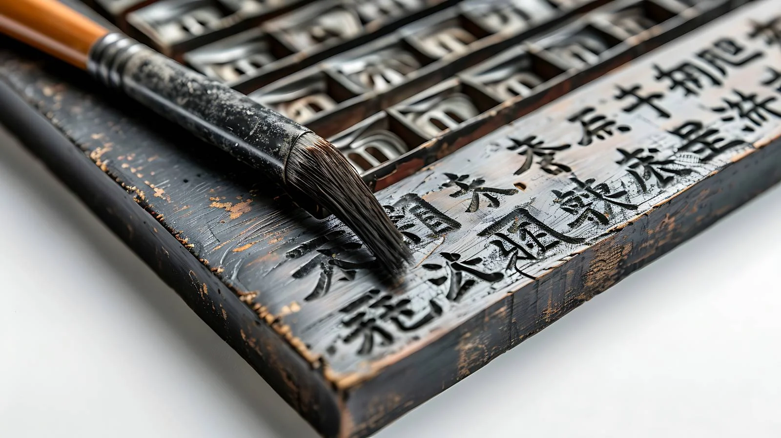 Antique Chinese character printing demonstration — free download from Dotvec