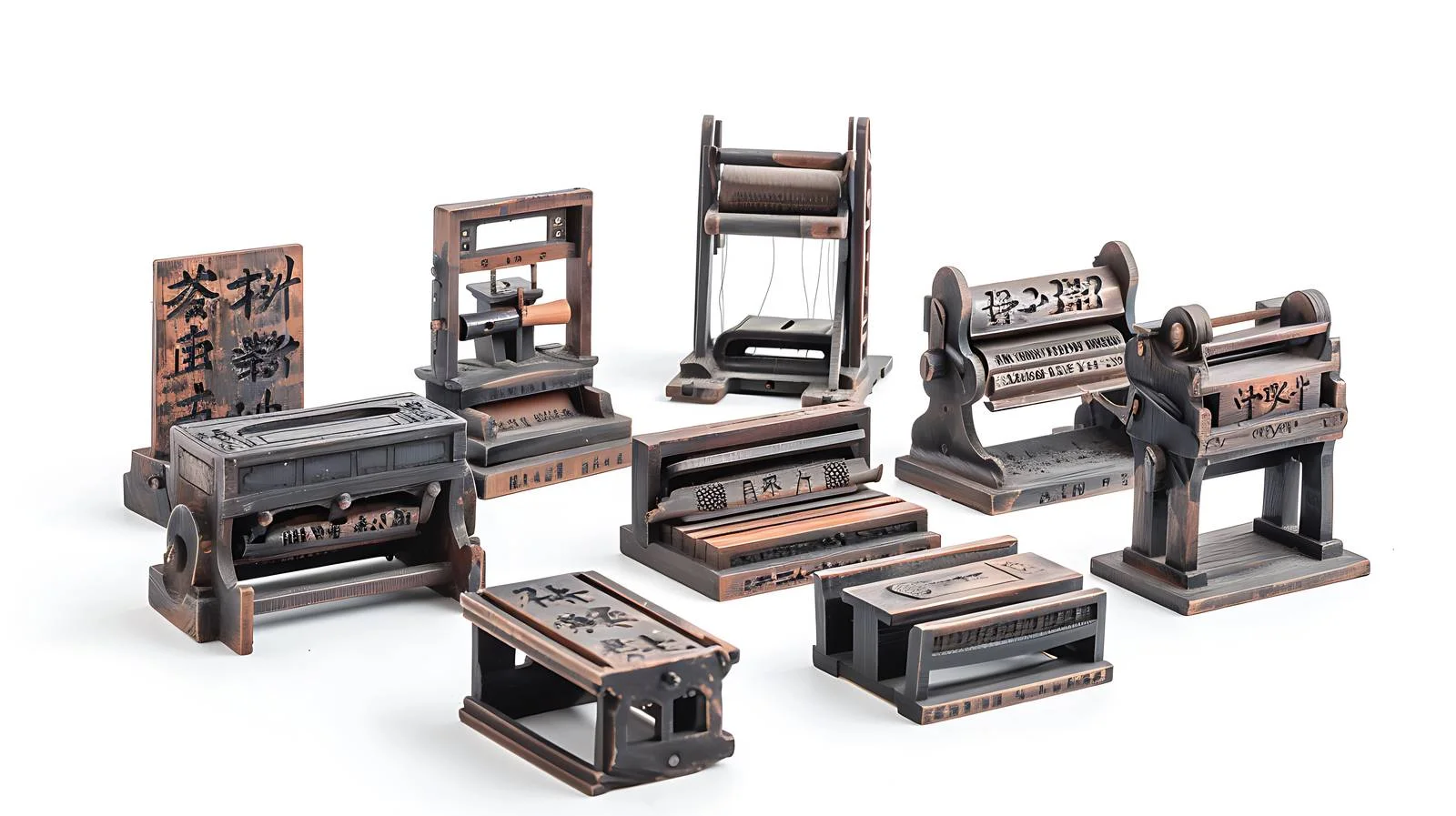 Chinese movable type printing model — free download from Dotvec