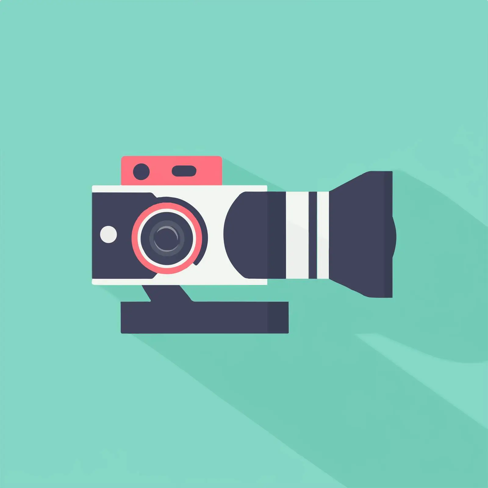 Flat Vector Movie Camcorder Icon Illustration – free camera lens image from Dotvec