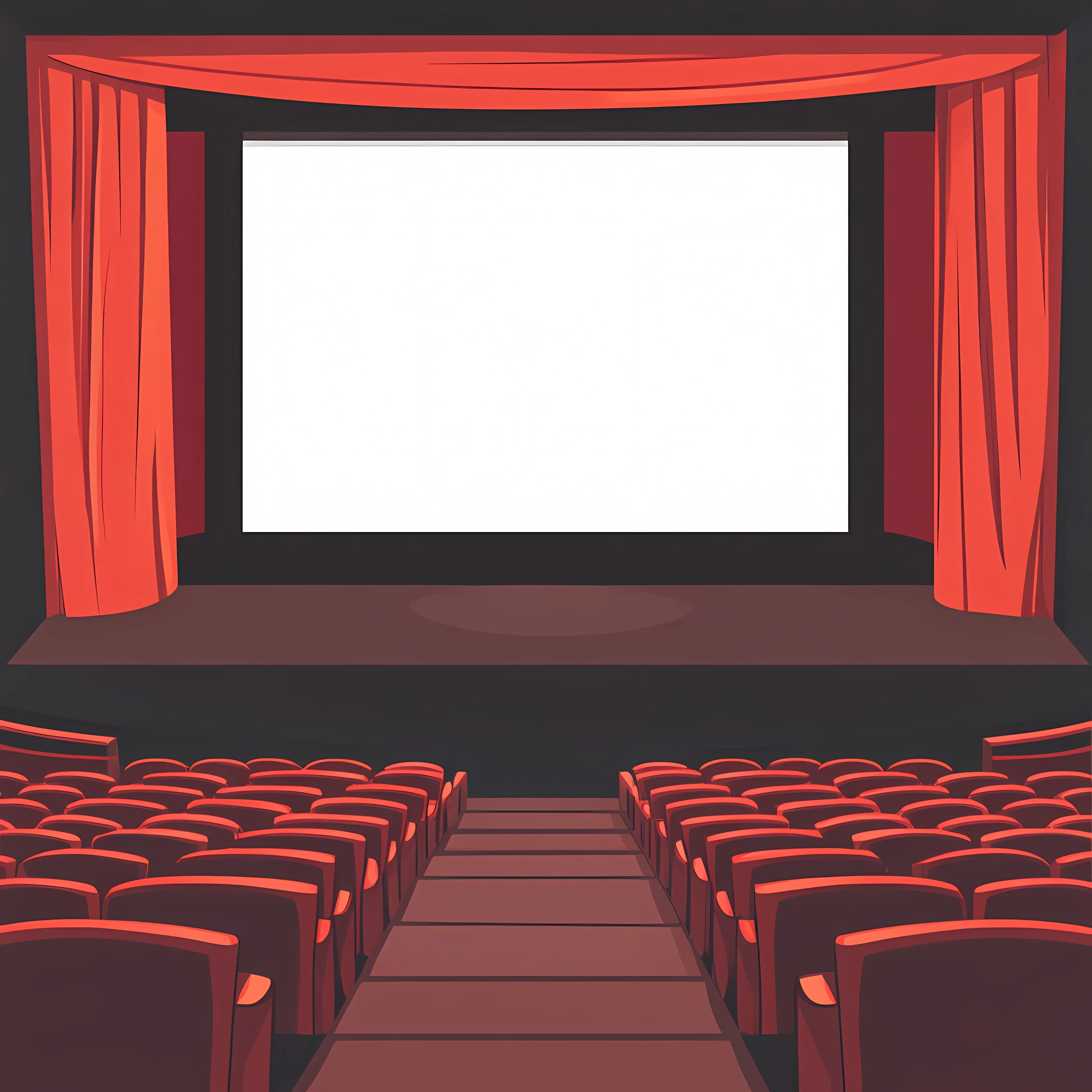 Cinema Stage with Red Curtains and Screen — free download from Dotvec