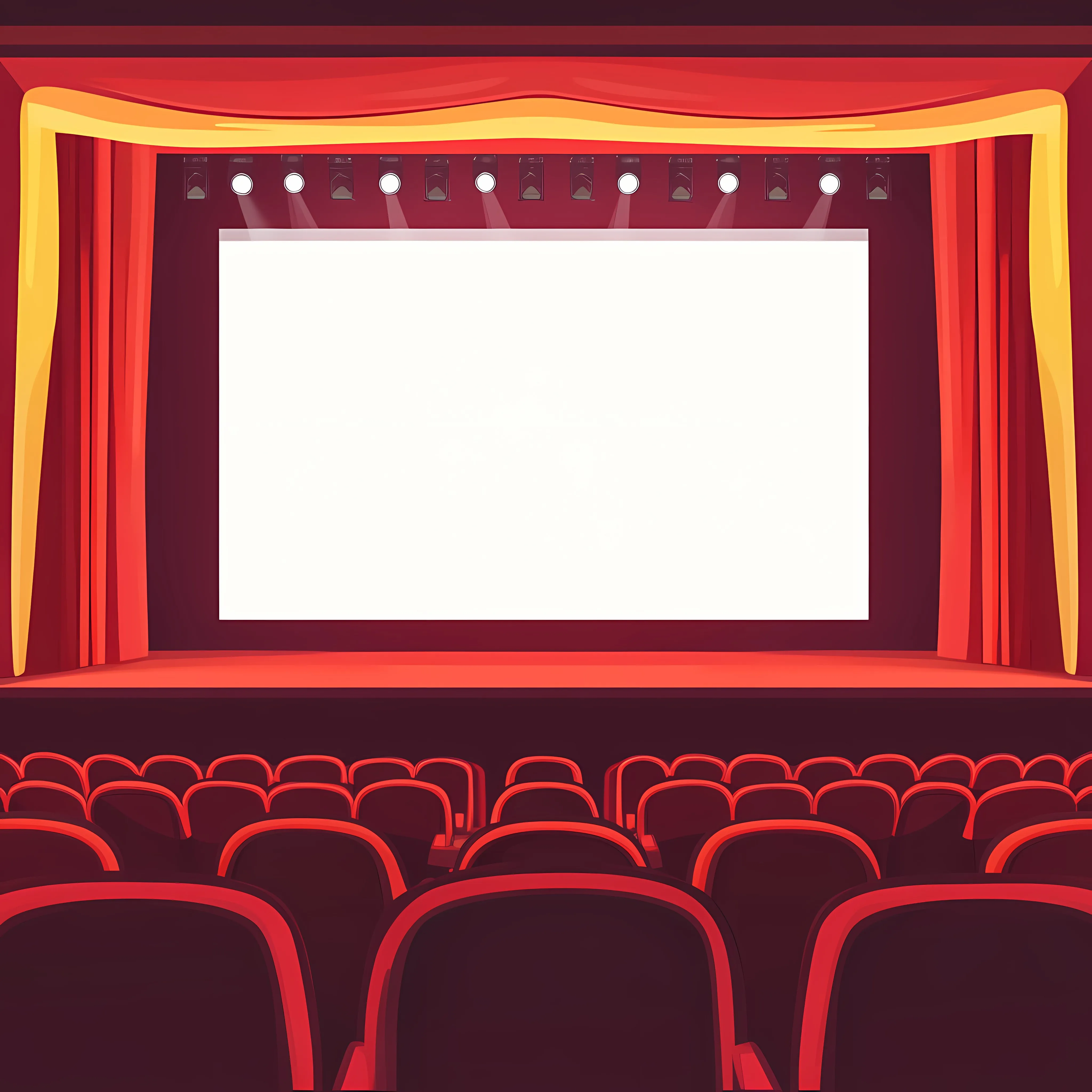 Cinema Stage Scene with Red Curtain – free showtime image from Dotvec