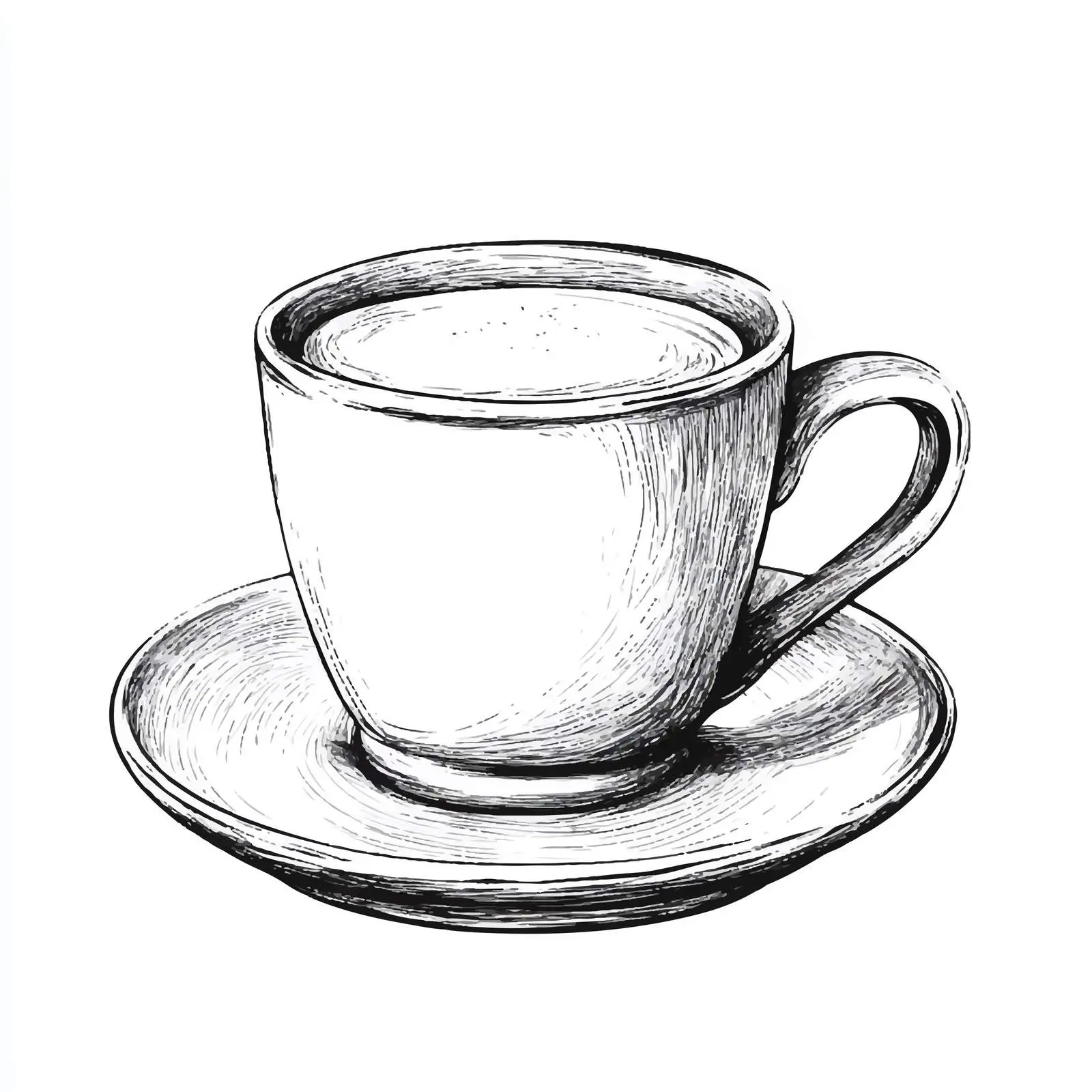 Sketch Style Mug and Saucer Illustration — free download from Dotvec