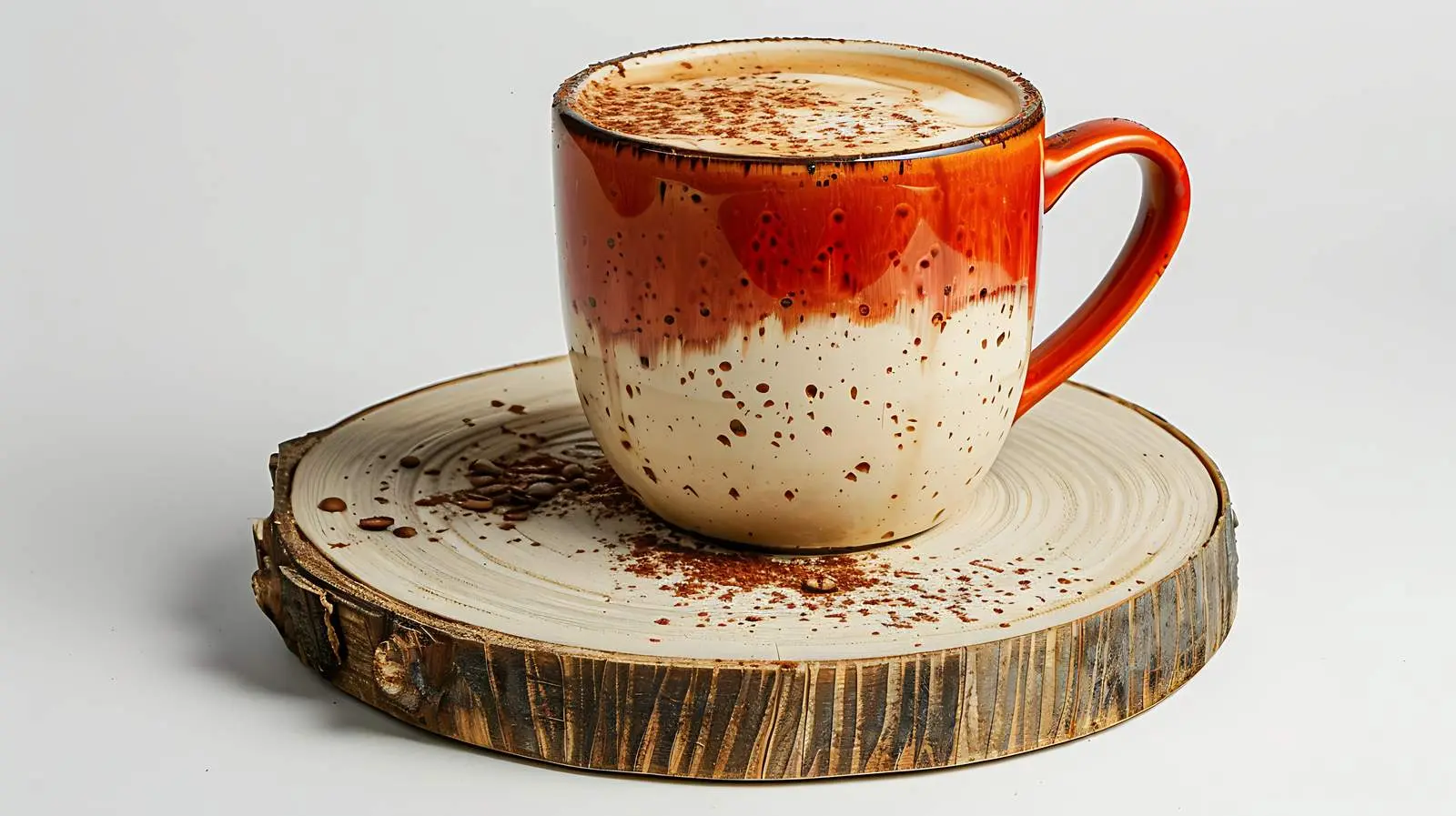 Aesthetic Cappuccino Mug on Wooden Table — free download from Dotvec