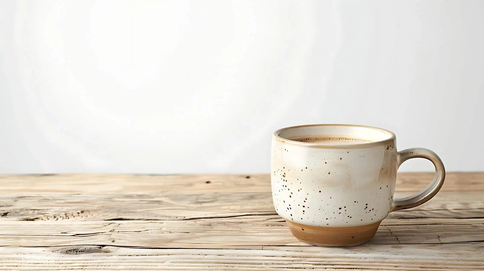 Cappuccino Mug on Wooden Table – free savor image from Dotvec