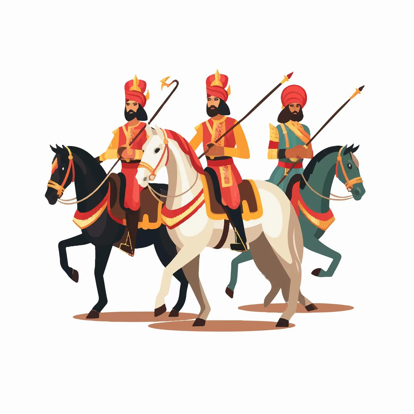 Mughal Horse Warriors and Asian Army Soldiers — free download from Dotvec