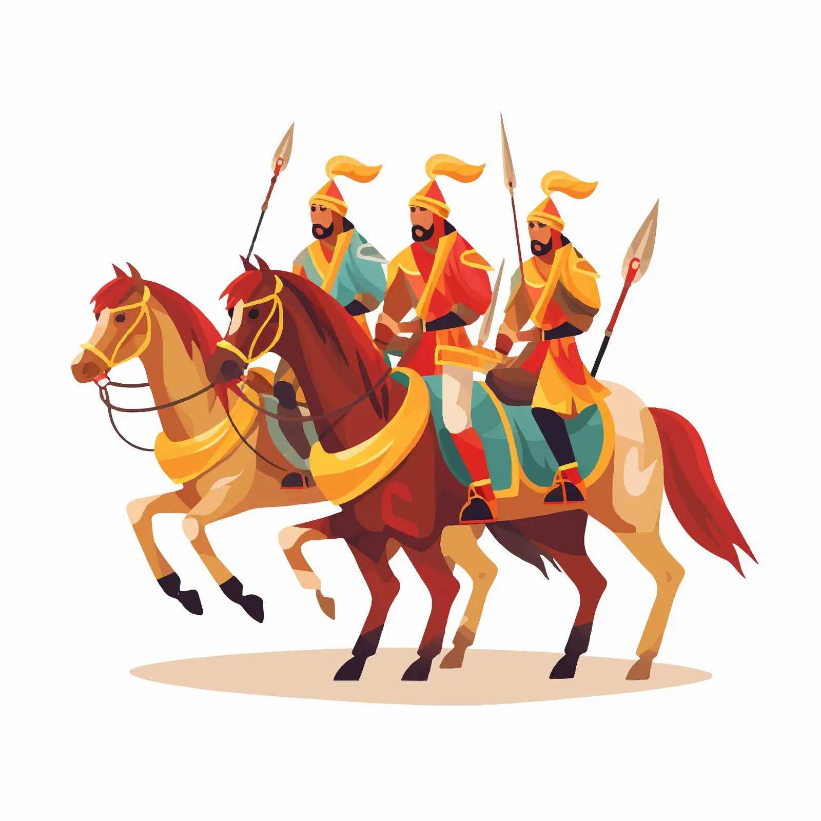 Mughal Horse Warriors in Oriental Art — free download from Dotvec