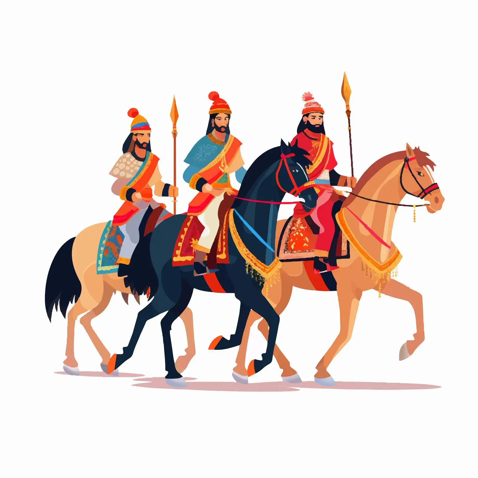 Mughal Horse Warriors in Oriental Army Vectors — free download from Dotvec