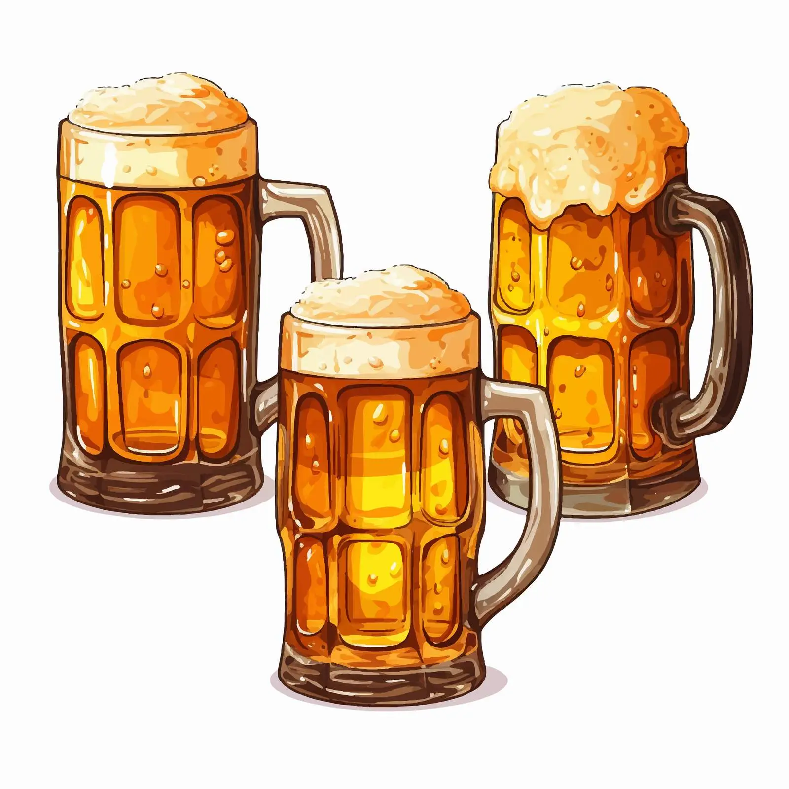 Cartoon Beer Mugs on White Background — free download from Dotvec