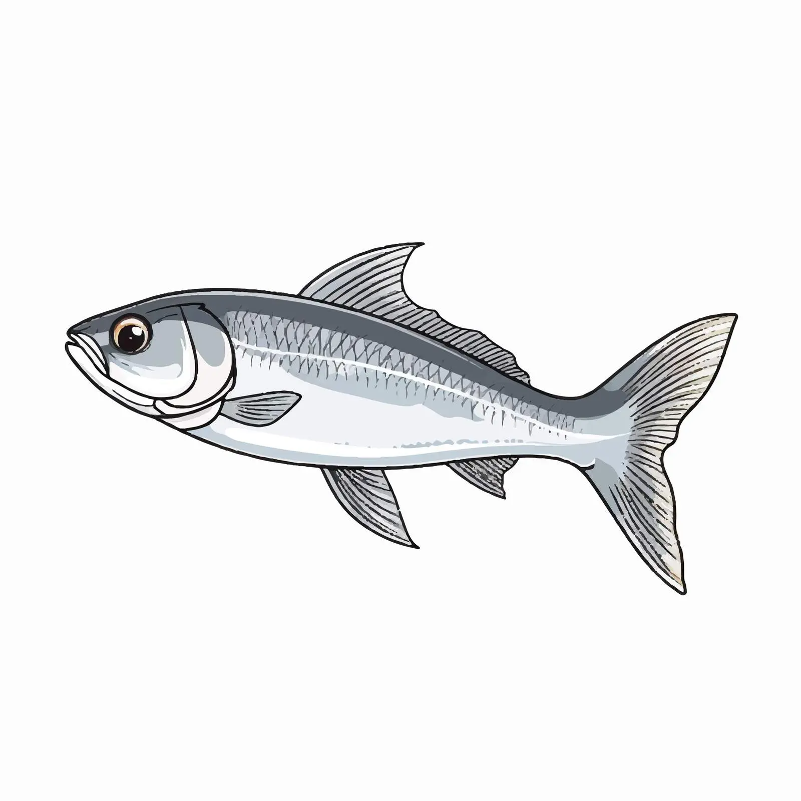 Mullet Fish Line Art Vector Illustration — free download from Dotvec