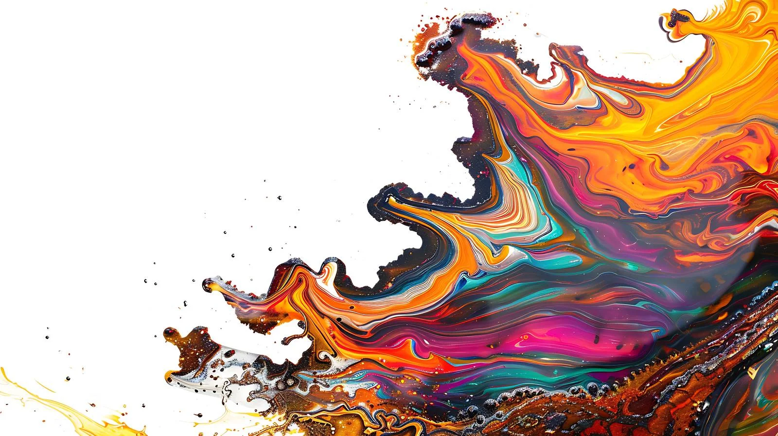 Vibrant Oil Spill Abstract on Asphalt Road — free download from Dotvec