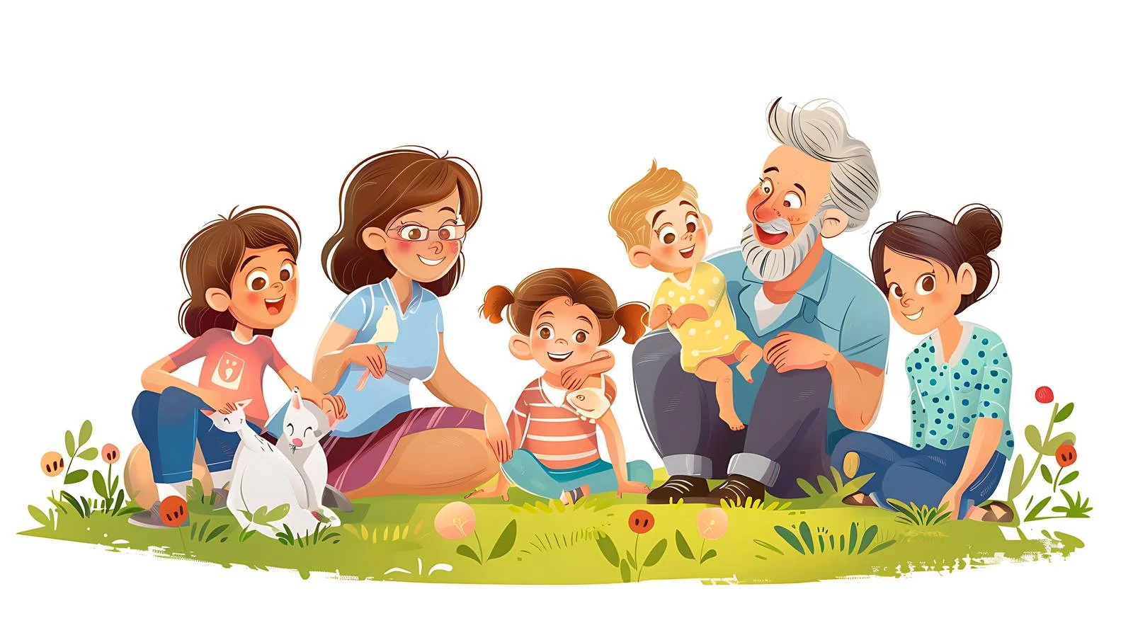 Multi-Generational Family Relaxing Outdoors — free download from Dotvec