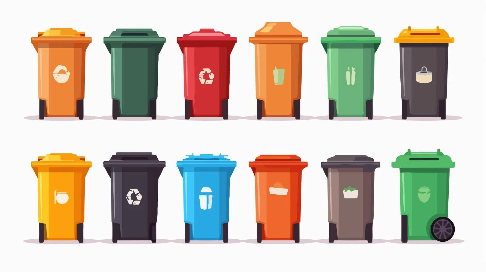 Colorful Trash Bin Cartoon Vector Illustration — free download from Dotvec