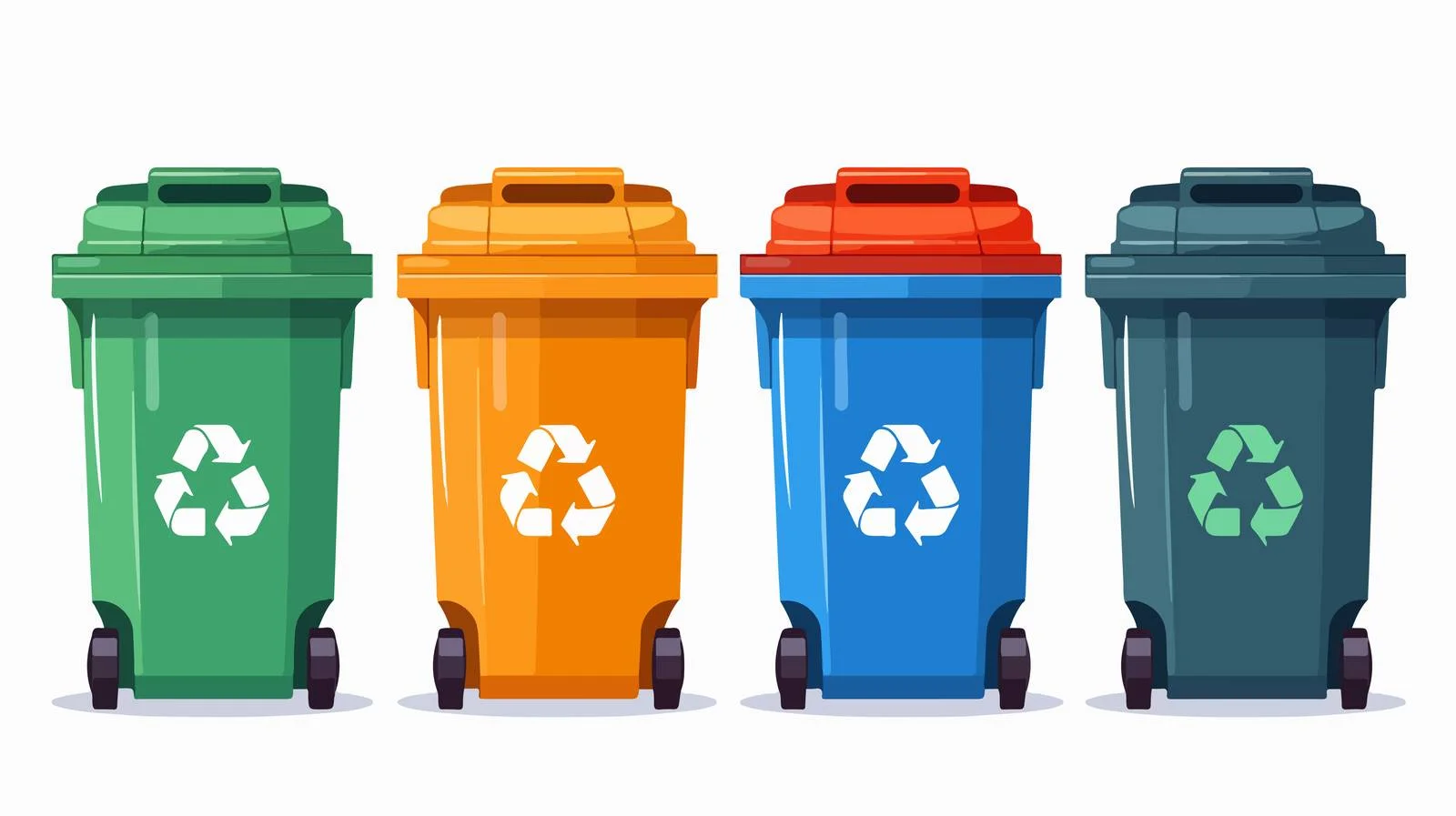 Colorful Trash Bin Cartoon Vector Illustration — free download from Dotvec