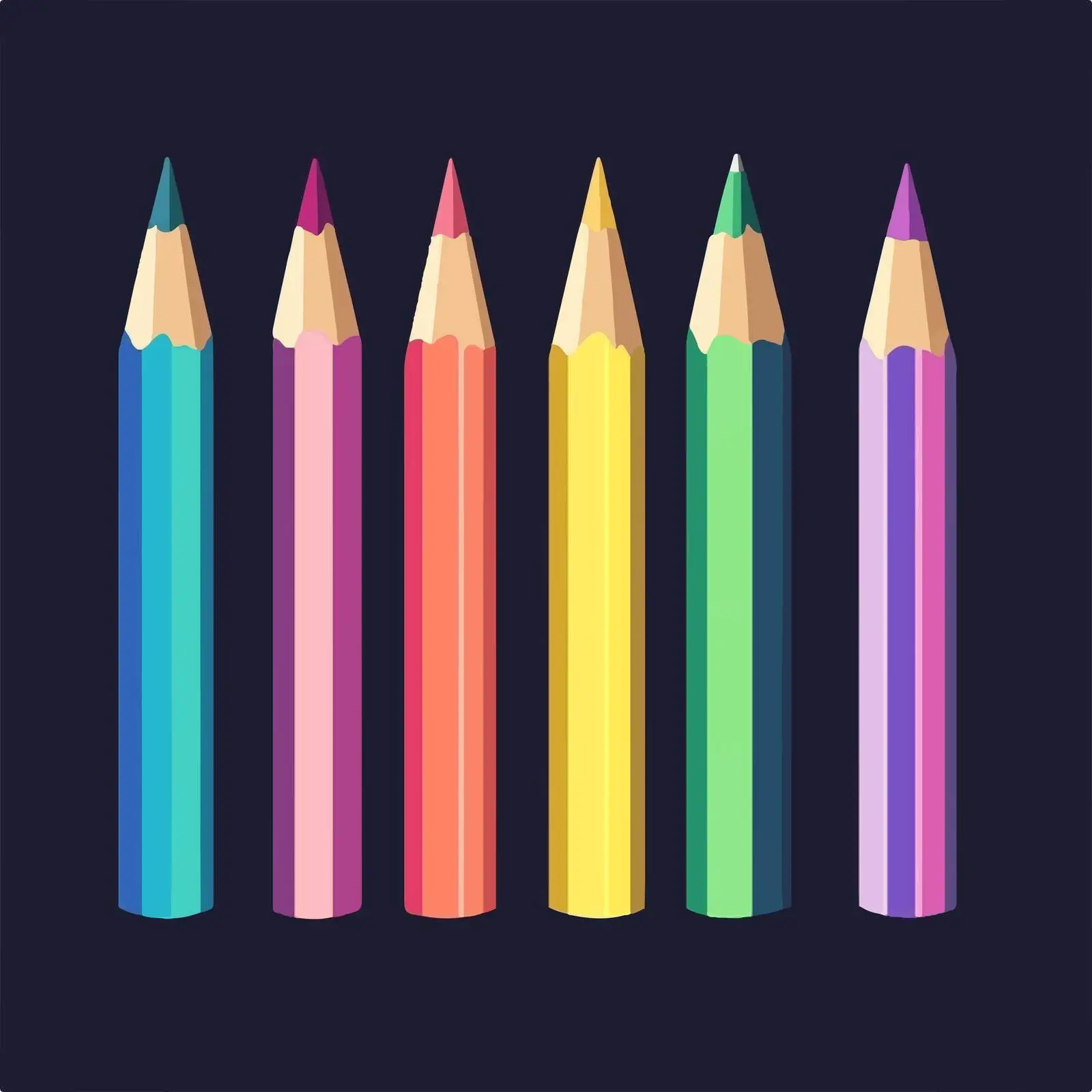 Multicolored Pencil Set Abstract Vector Illustration — free download from Dotvec
