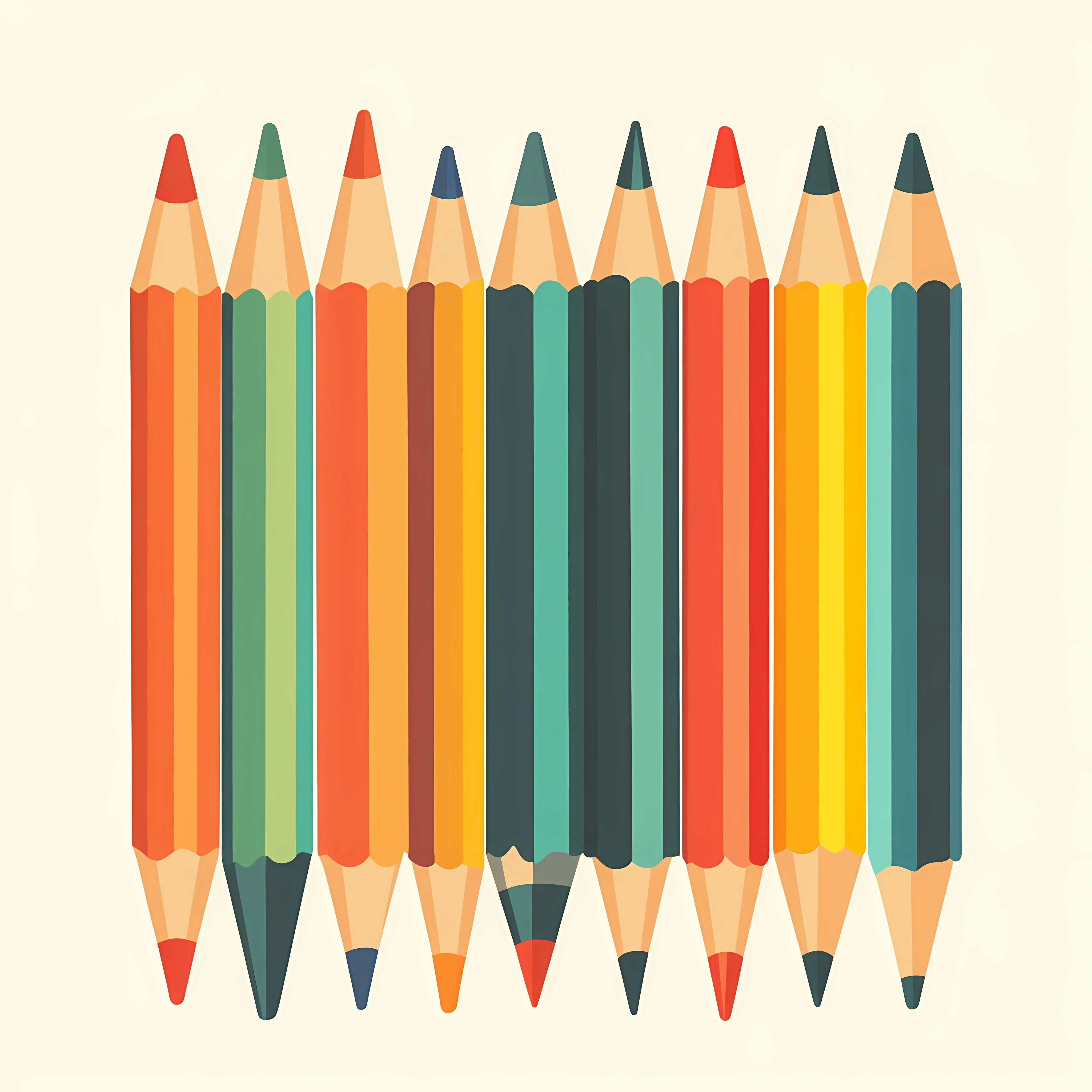 Abstract Multicolored Pencil Set Illustration — free download from Dotvec