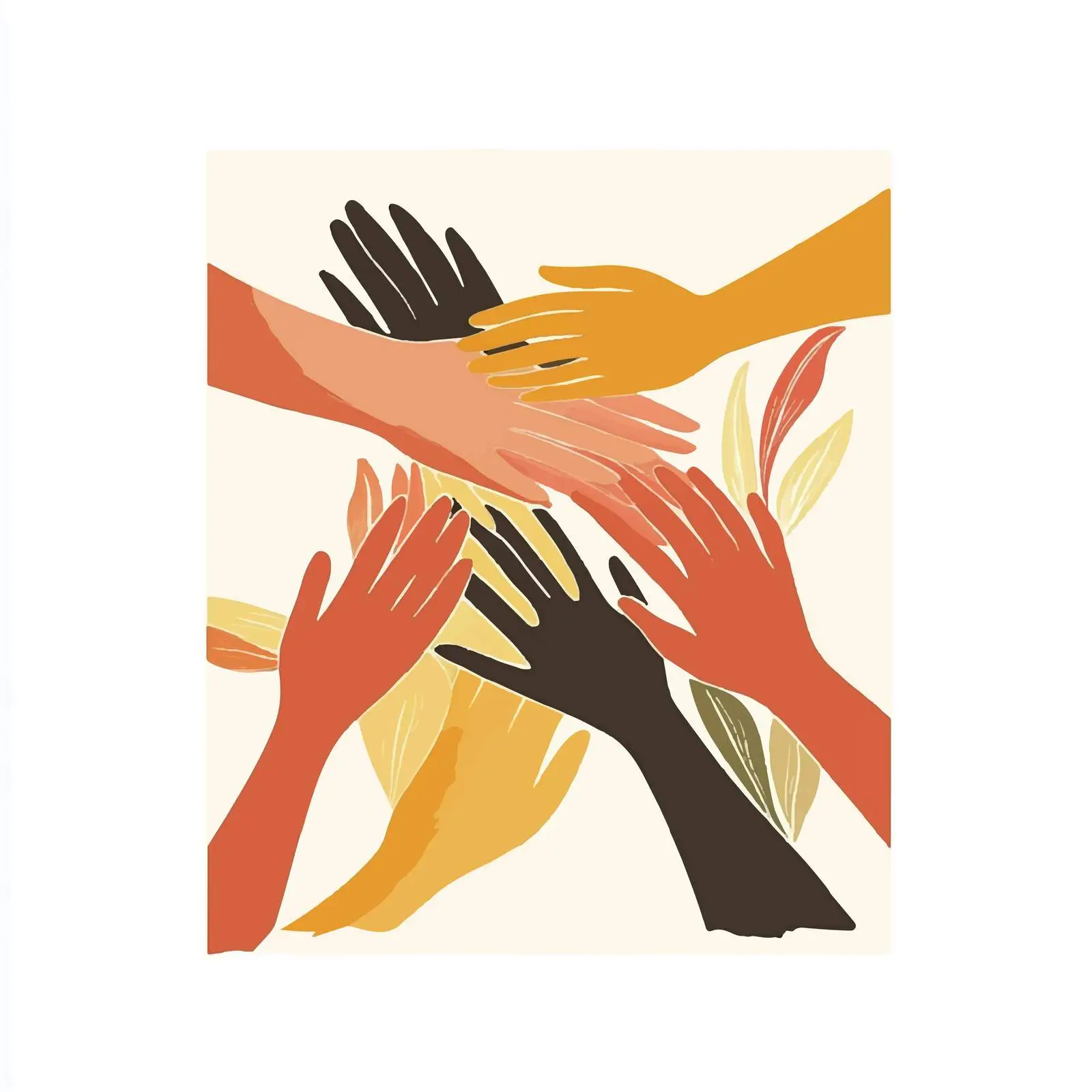 Diverse Team Unity with Multiethnic Hands — free download from Dotvec
